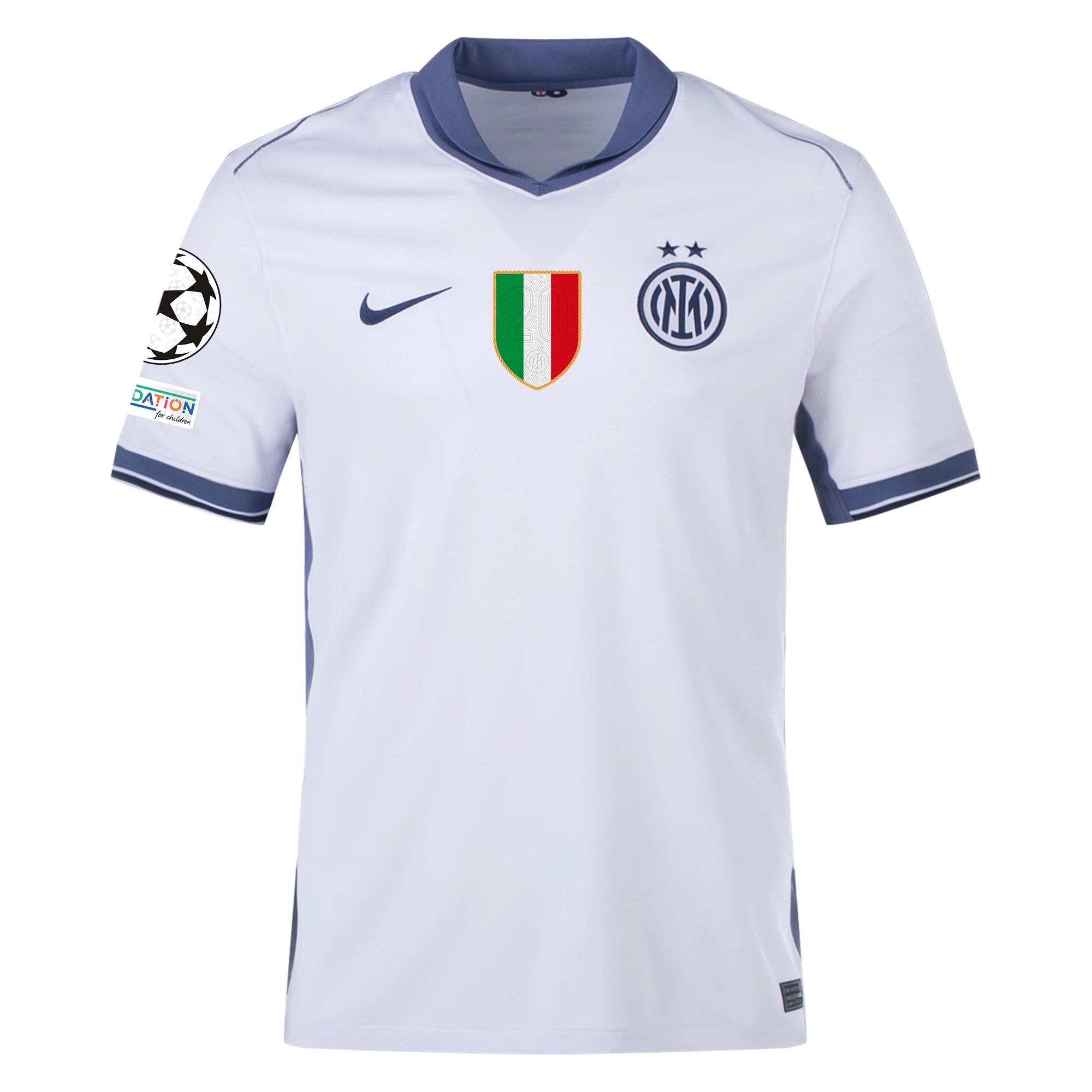 Nike Inter Milan Federico Dimarco Away Jersey w/ Champions League + Scudetto Patch 24/25 (Summit White/Iris Whisper)