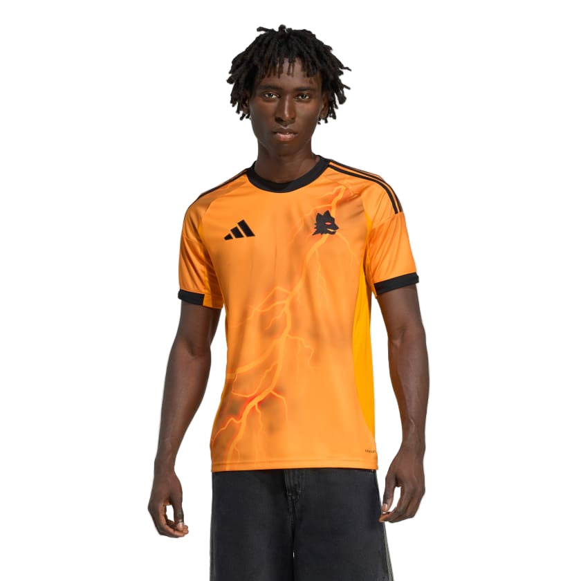 adidas Roma Bryan Cristante Away Jersey w/ Serie A Patch 25/26 (Orange/Black)