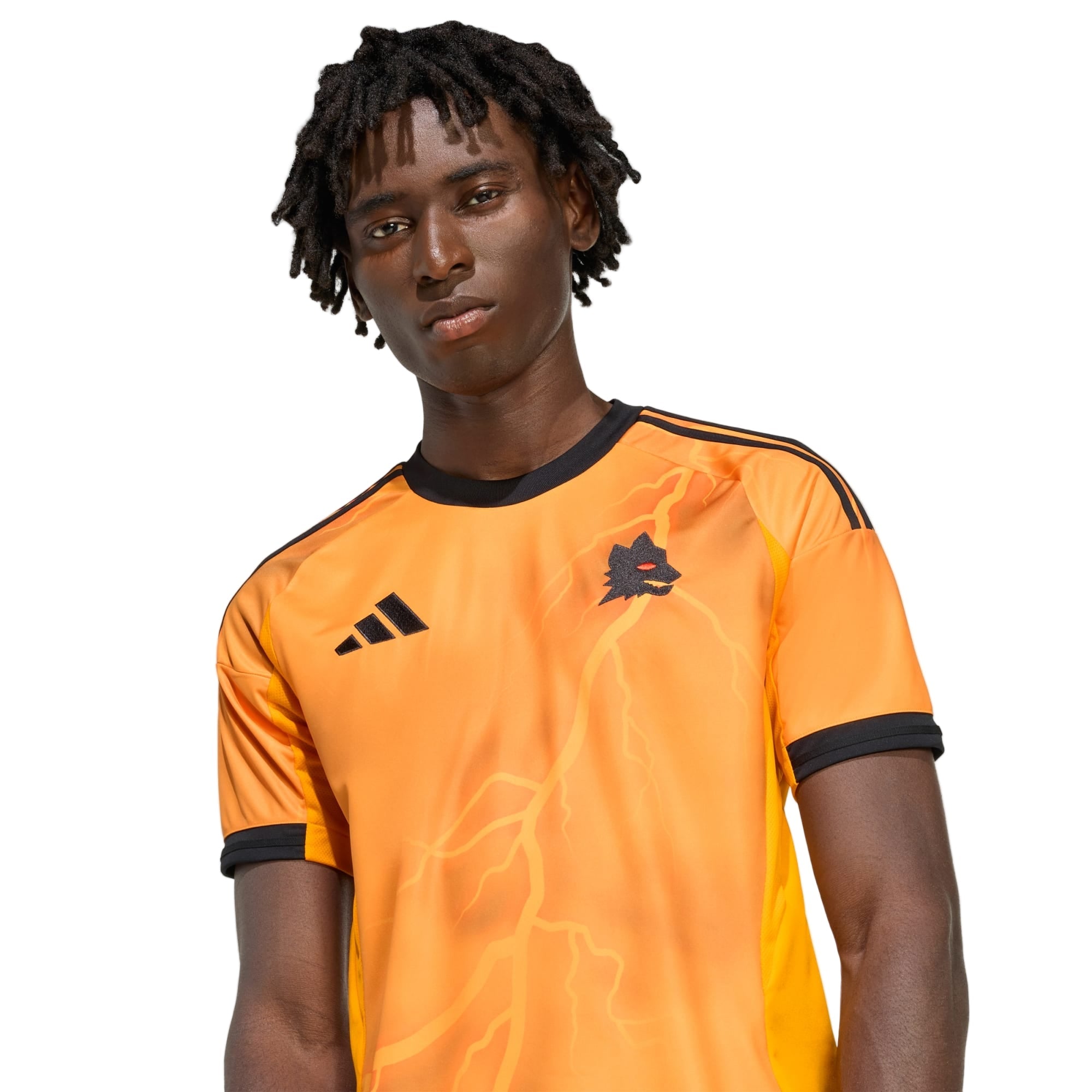 adidas Roma Jan Ziółkowski Away Jersey w/ Serie A Patch 25/26 (Orange/Black)