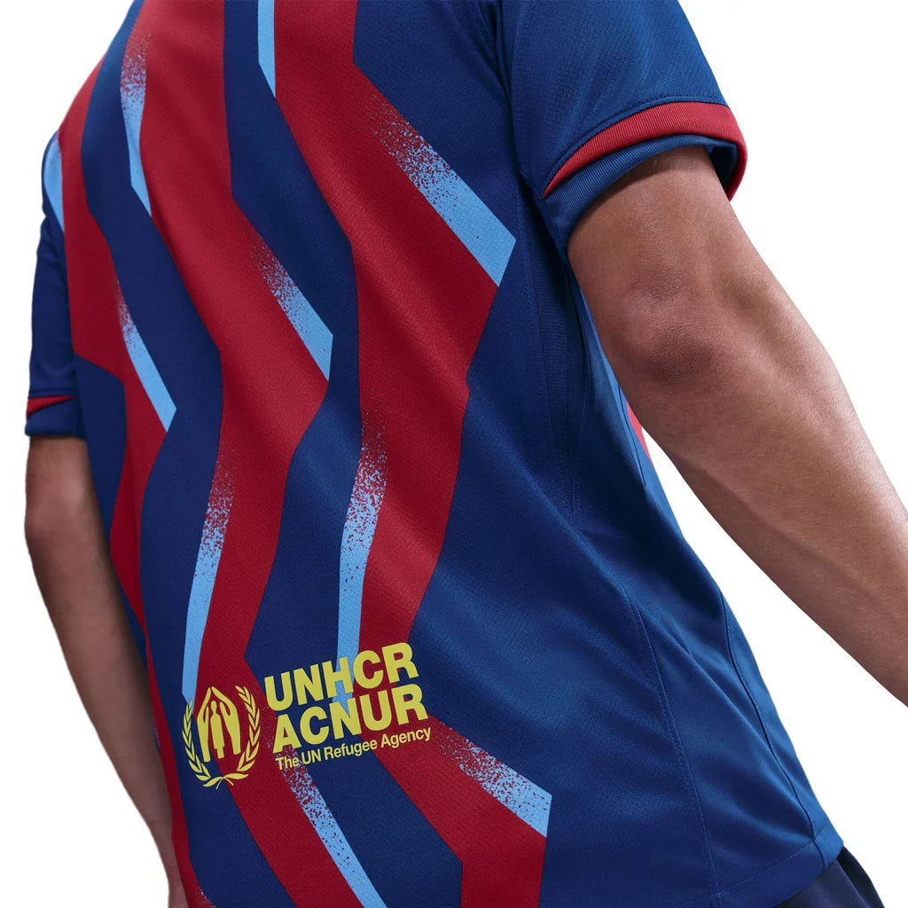 Nike Men's FC Barcelona F. De Jong 4th Jersey 25/26 w/ La Liga Patches (Blue/Red/Yellow)