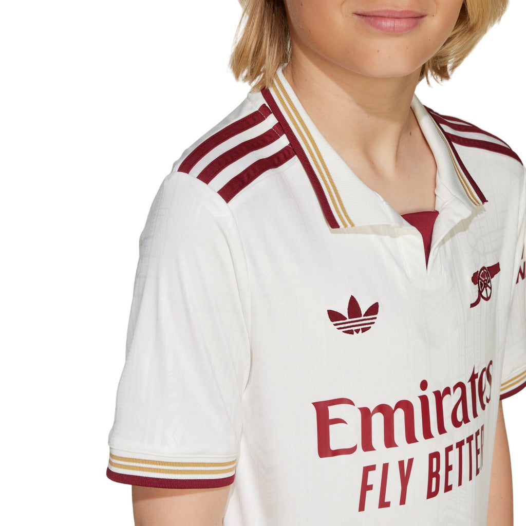 adidas Youth Arsenal Third Jersey 25/26 (White/Burgundy)