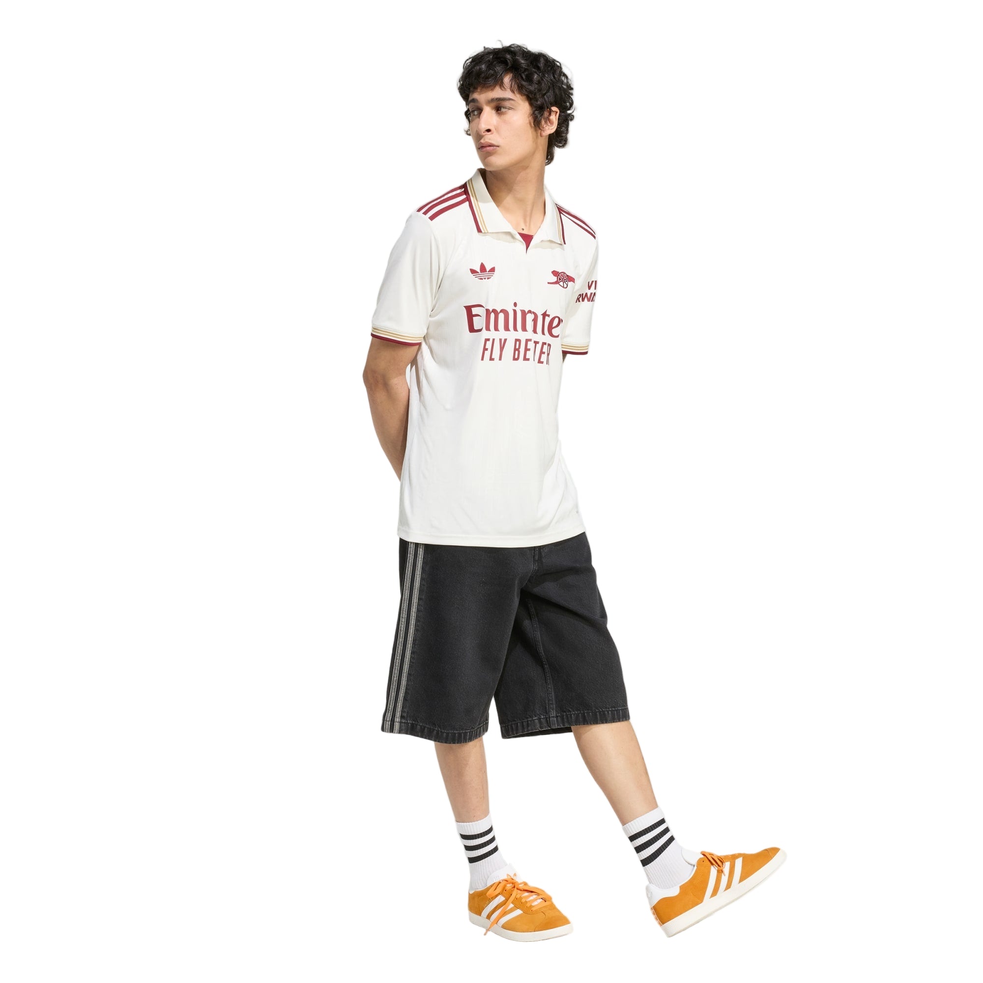 adidas Lewis Skelly Men's Arsenal FC Third Jersey 25/26 w/ NRFR + EPL Patches (White/Burgundy)