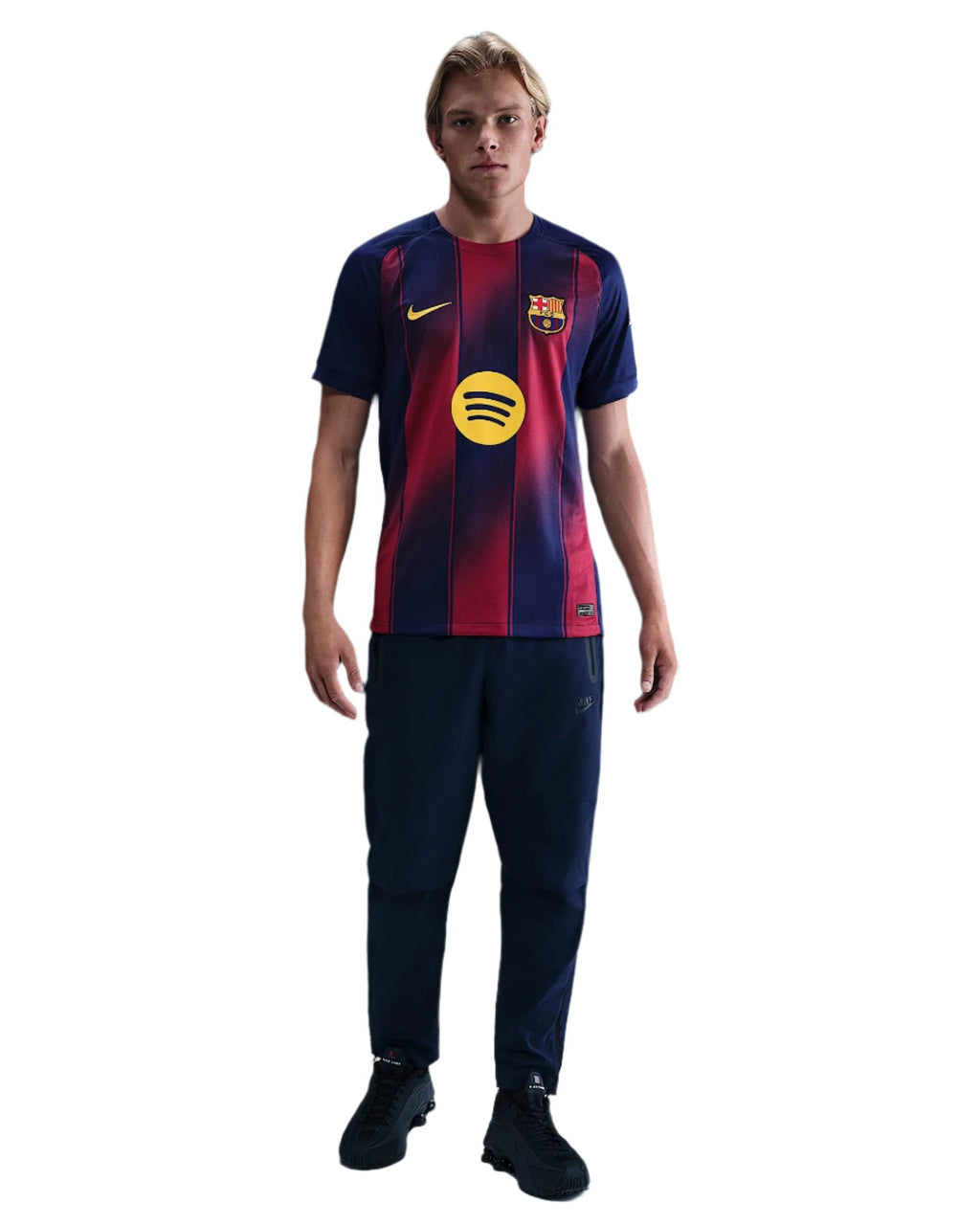 Nike Olmo FC Barcelona Home Jersey 25/26 w/ Champions League Patches (Deep Royal Blue/Midwest Gold)