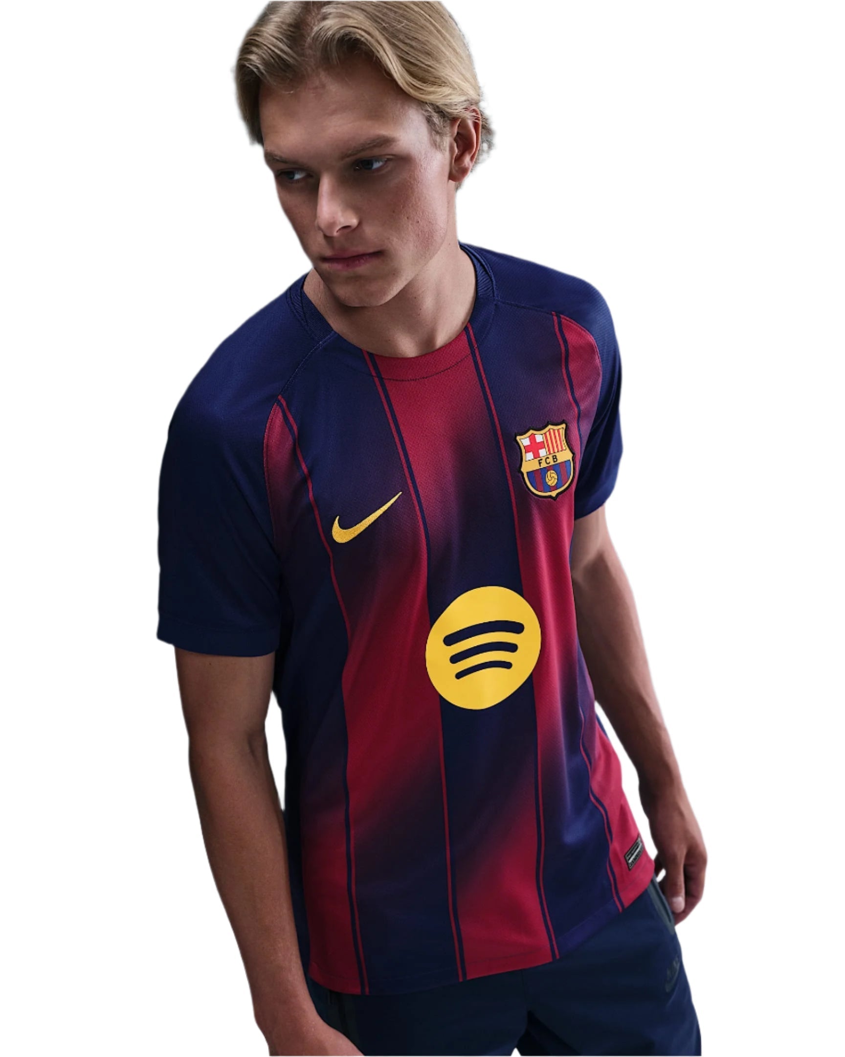 Nike Olmo FC Barcelona Home Jersey 25/26 w/ Champions League Patches (Deep Royal Blue/Midwest Gold)