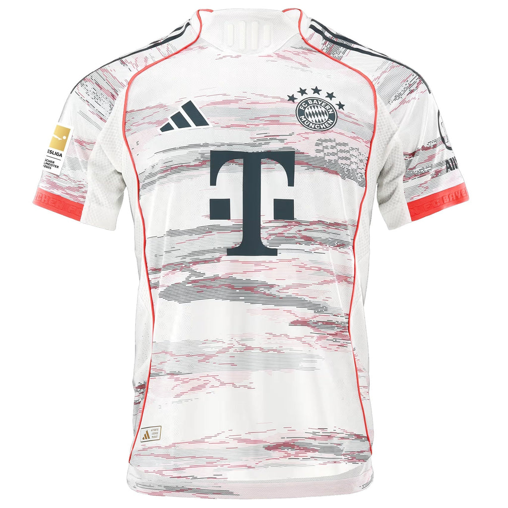 adidas Guerreiro Authentic Away Jersey 25/26 w/ Sponsor + Meister Bundesliga Patch (White/Red)