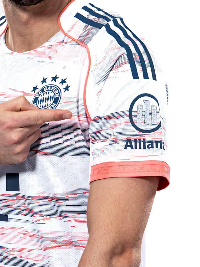 adidas Kimmich Authentic Away Jersey 25/26 w/ Sponsor + Meister Bundesliga Patch (White/Red)