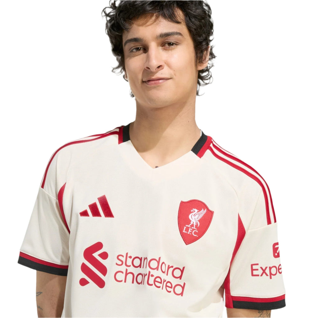 adidas Men's Liverpool Virgil van Dijk Away Jersey w/ EPL Champions Patch 25/26 (Wonder White)