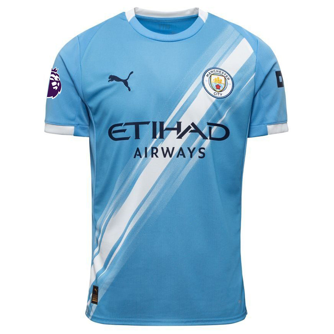 Puma Kyle Walker Manchester City Home Jersey 25/26 w/ EPL + Sponsor Patch (Team Light Blue/Puma White)