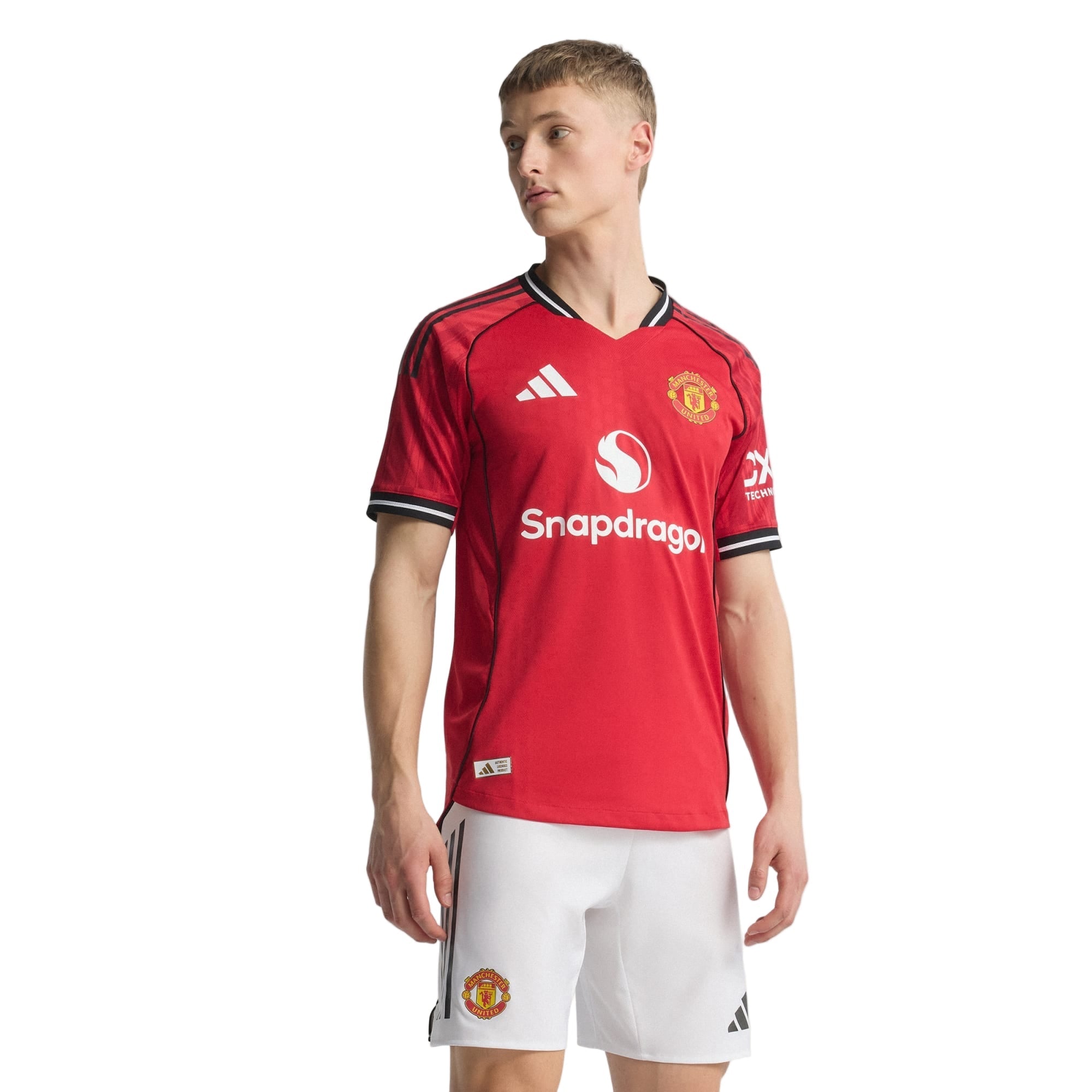 adidas Maguire Men's Manchester United Authentic Home Jersey 25/26 w/ NRFR + EPL Patch (Red)
