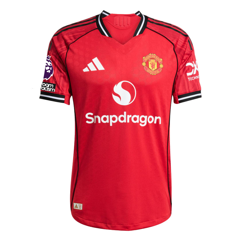 adidas De Ligt Men's Manchester United Authentic Home Jersey 25/26 w/ NRFR + EPL Patch (Red) (Copy)