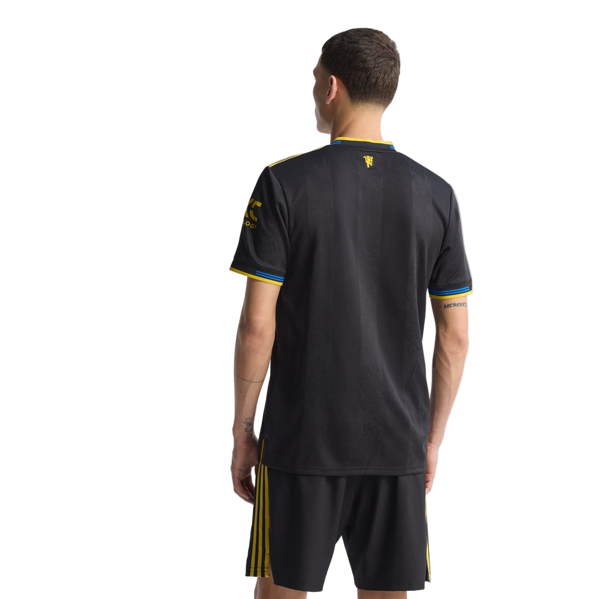 adidas Shaw Men's Manchester United Authentic Third Jersey 25/26 w/ NRFR + EPL Patches (Black)