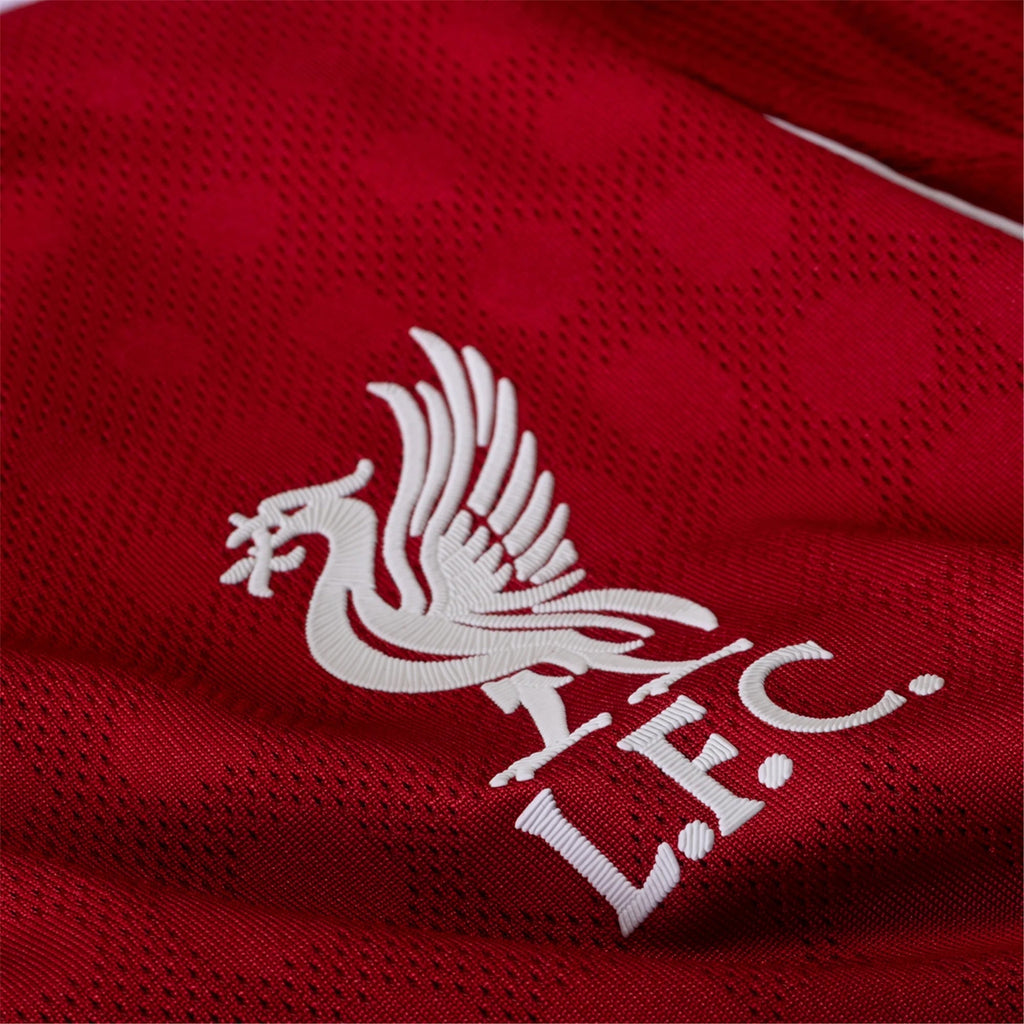 adidas Men's Liverpool FC Authentic Ekitike Home Jersey 25/26 w/ Champions League Patches (Strawberry Red)