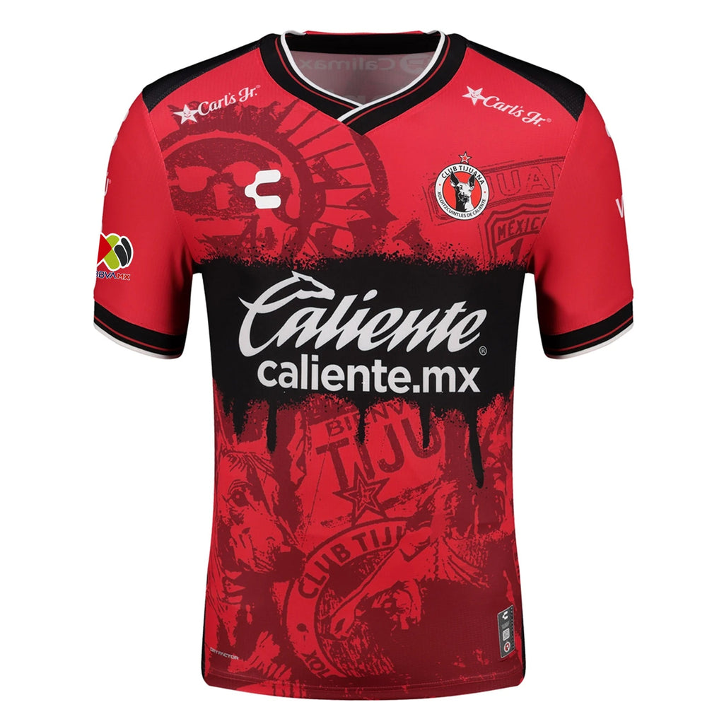 Charly Shamar Nicholson Men's Club Tijuana Xolos Home Jersey 25/26 w/ BBVA MX Patch (Red/Black)