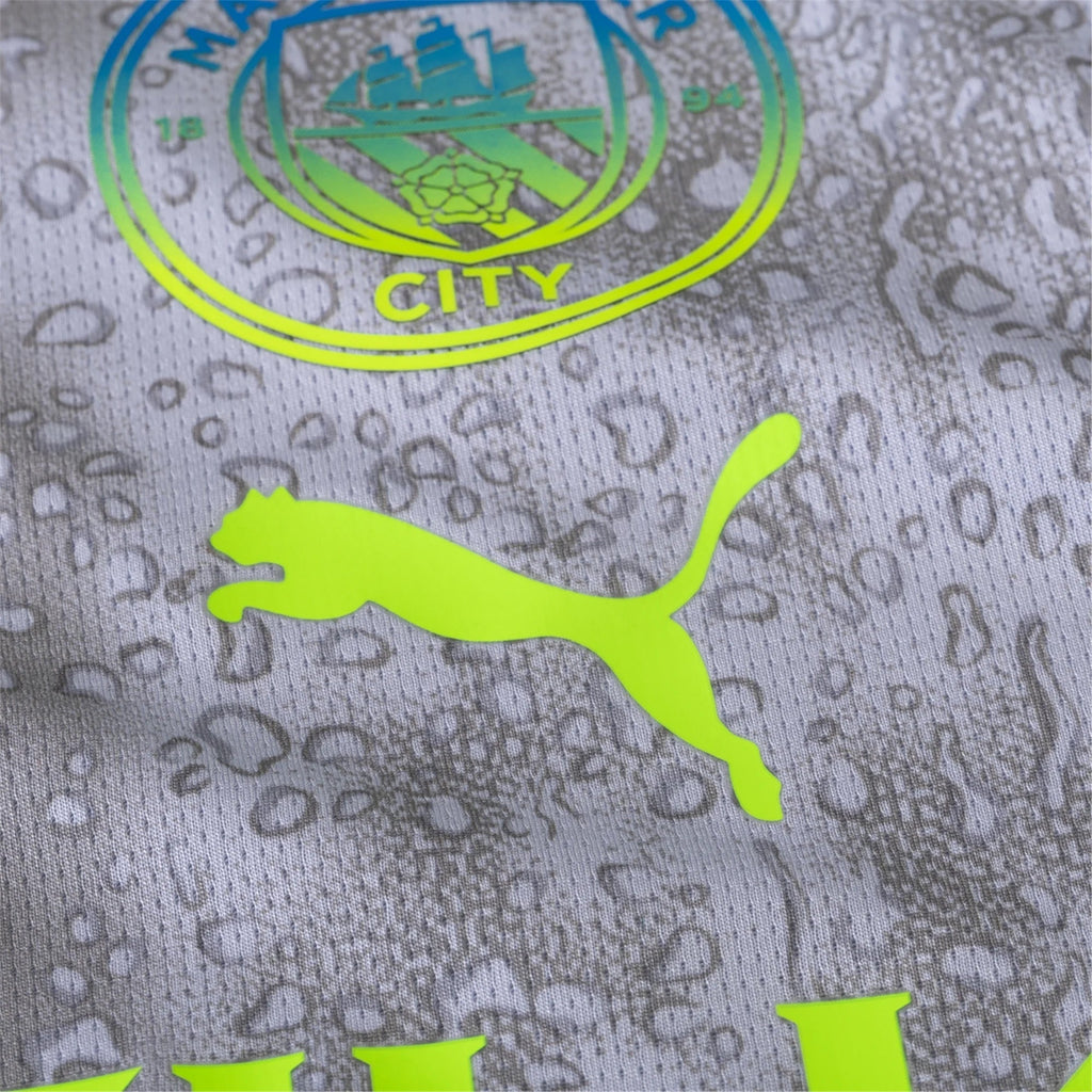 Puma Men's Manchester City Stones Third Jersey w/ EPL + No Room For Racism Patches 25/26 (Cool Weather/Pro Green)