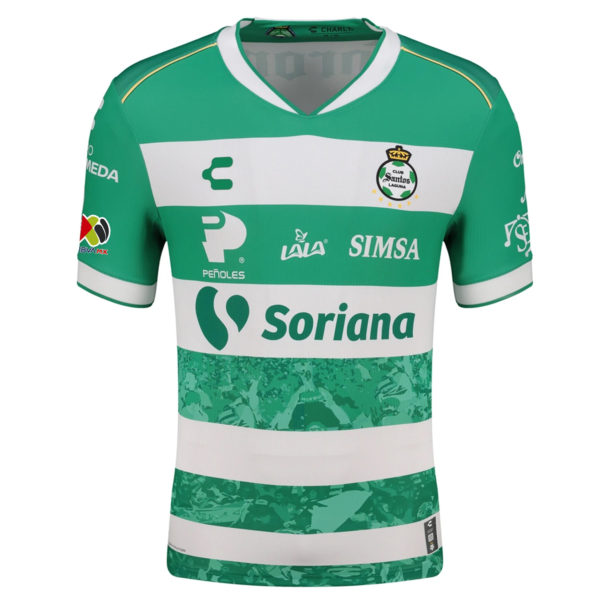Charly Bruno Amione Men's Santos Laguna Home Jersey 25/26 w/ BBVA MX Patches (Green/White)