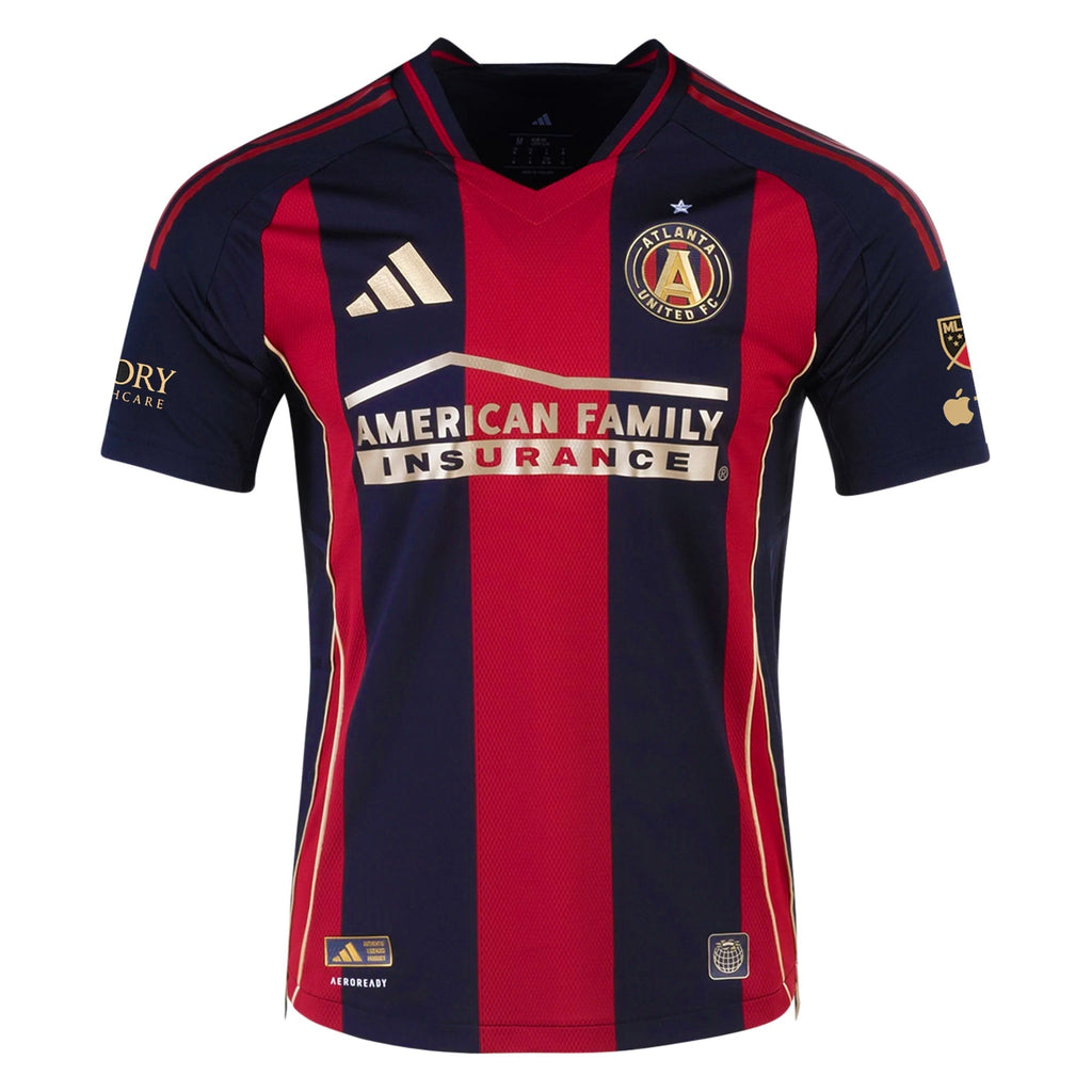 adidas Brooks Lennon Atlanta United Authentic Home Jersey w/ MLS Patches 25/26 (Red/Black)