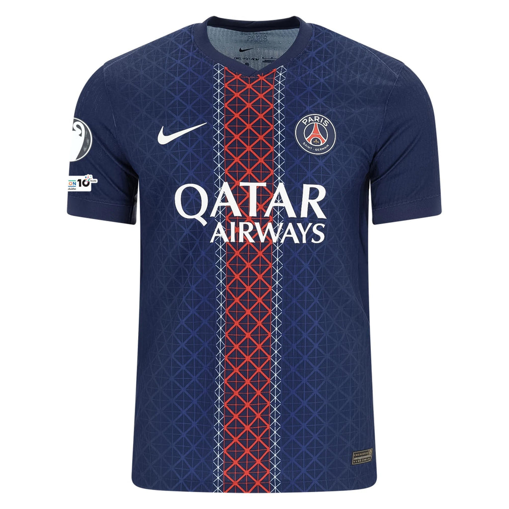 Nike Men's Dembele Paris Saint-Germain Authentic Home Jersey 25/26 w/ Champions League Patches (Navy)