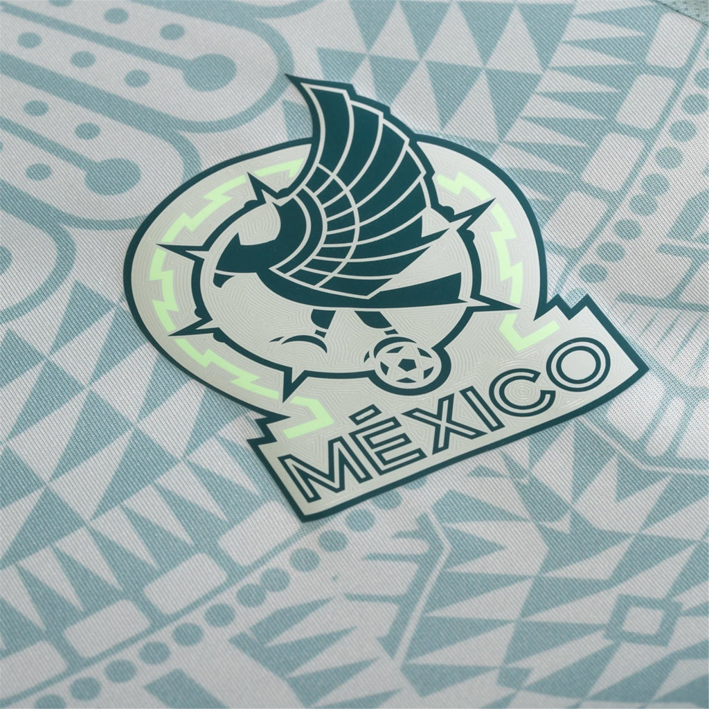adidas Edson Alvarez Mexico Authentic Away Jersey 24/25 w/ Gold Cup 2025 Patches (Linen Green)