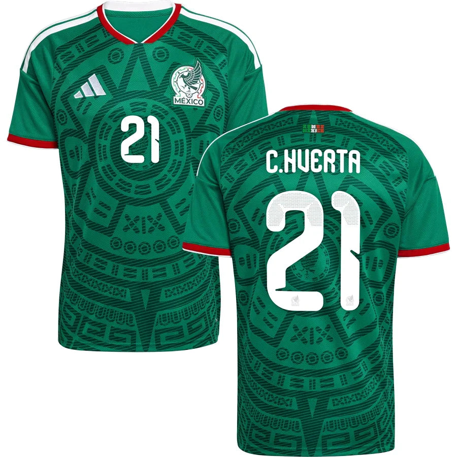 Mexico César Huerta 21 Home Soccer Jersey World Cup 2026