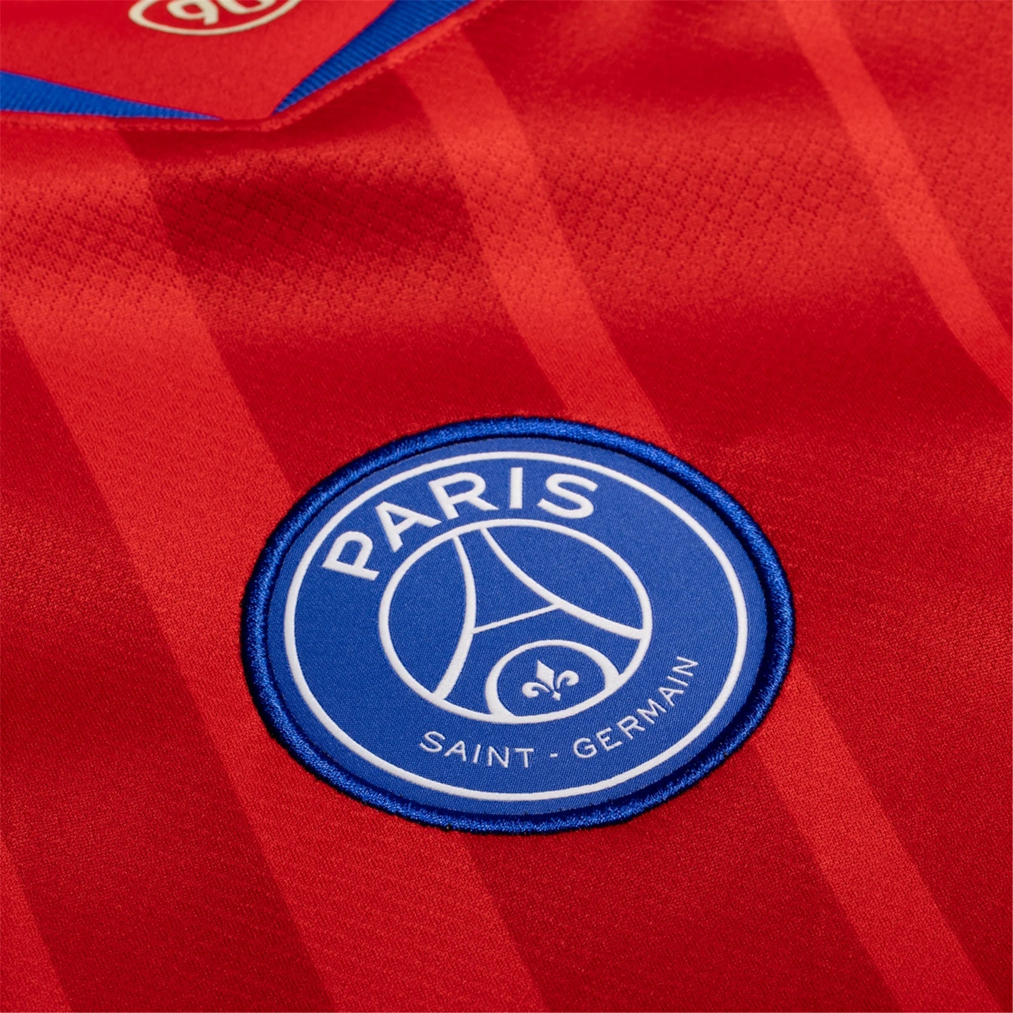 Nike Men's Paris Saint-Germain João Neves T90 Third Jersey w/ Champions League Patches 25/26 (Sport Red/Hyper Royal)