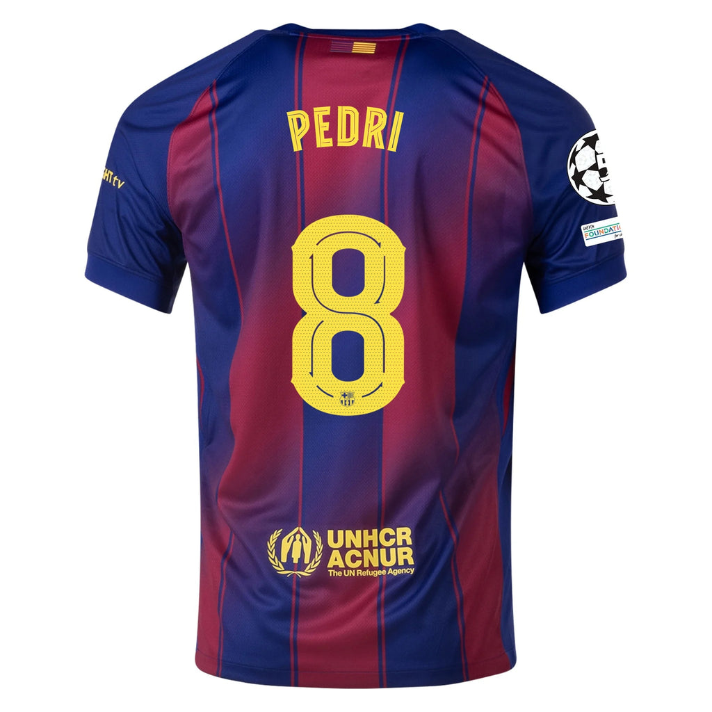 Nike Pedri FC Barcelona Home Jersey 25/26 w/ Champions League Patches (Deep Royal Blue/Midwest Gold)