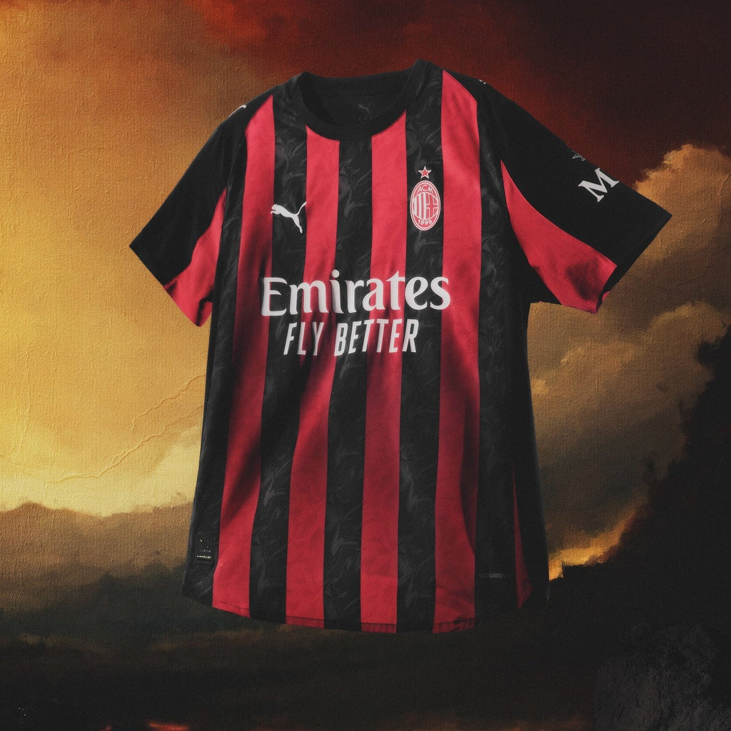 Puma Musah Men's AC Milan Authentic Home Jersey 25/26 w/ Seria A Patch (Red/Black)