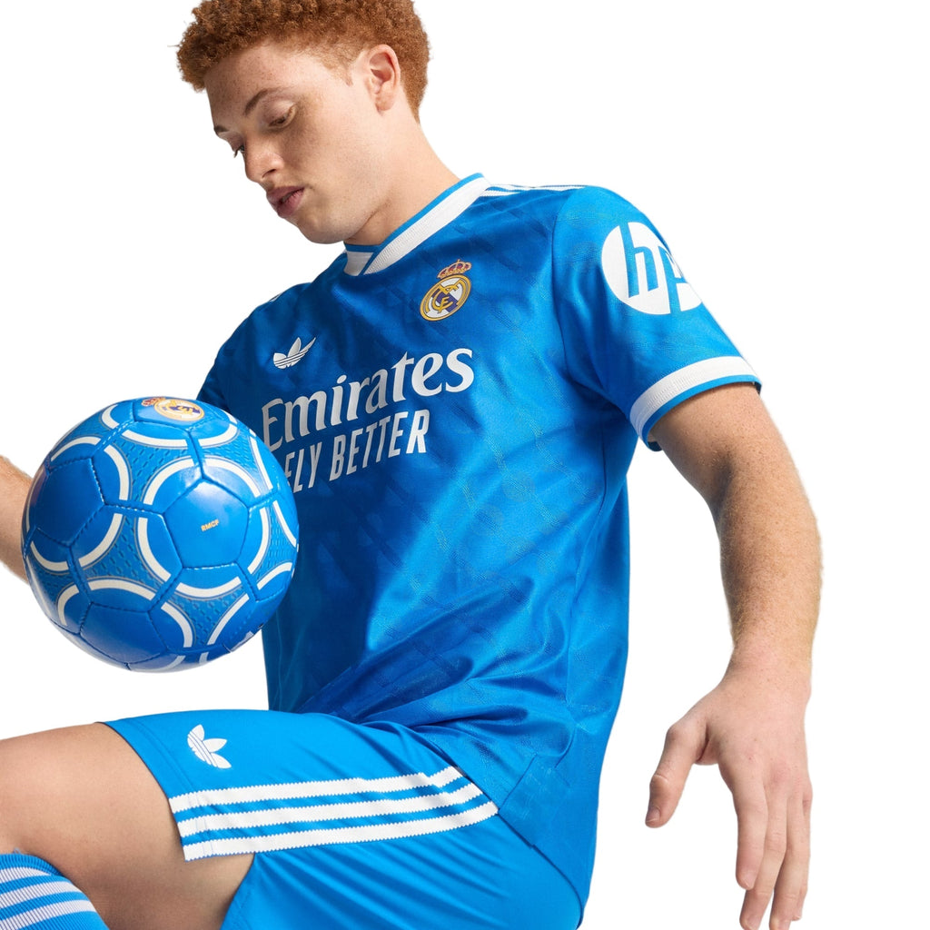 adidas Men's Arda Guler Real Madrid 25/26 Authentic Third Jersey w/ Champions League Patches (Blue)