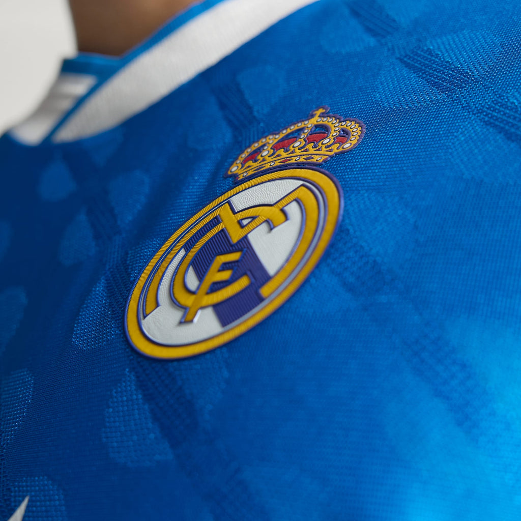 adidas Men's Asencio Real Madrid 25/26 Authentic Third Jersey w/ Champions League Patches (Blue)