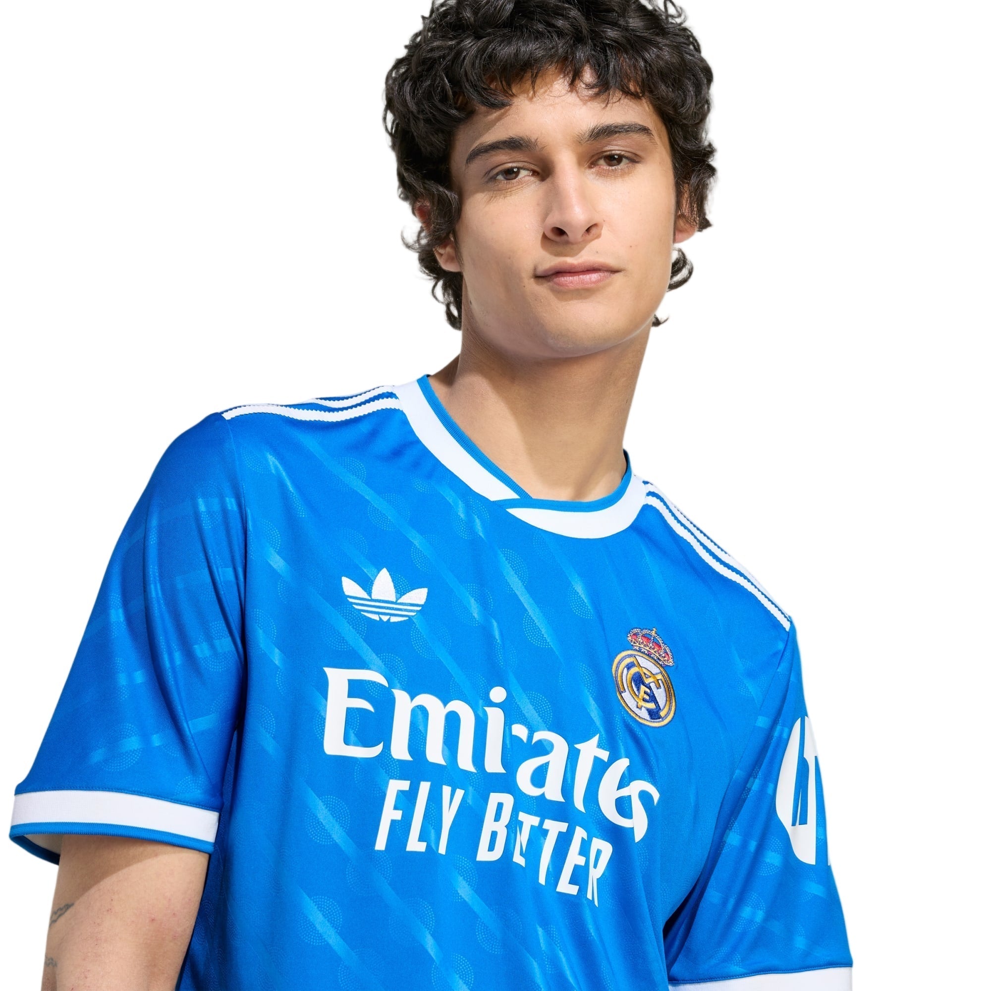 adidas Men's Real Madrid Third Jersey 25/26 w/ Champions League Patches (Blue/White)