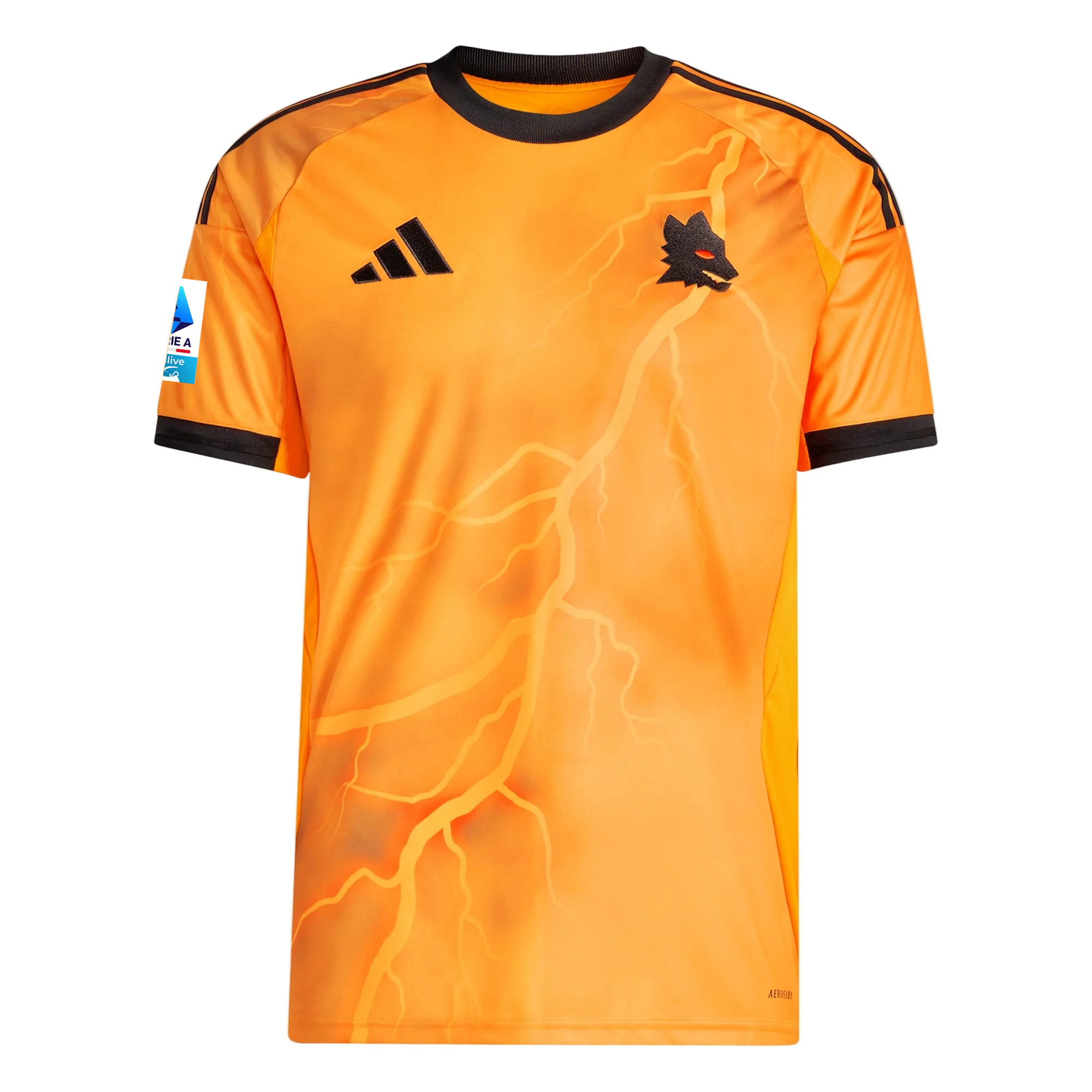 adidas Roma Devyne Rensch Away Jersey w/ Serie A Patch 25/26 (Orange/Black)