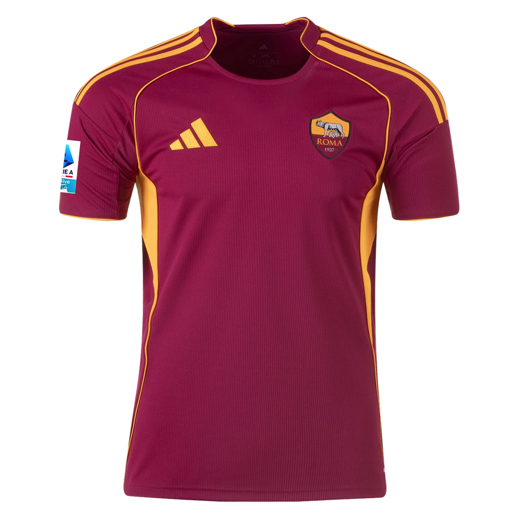 adidas Men's Roma Gianluca Mancini Home Jersey w/ Serie A Patch 25/26 (Burgundy)