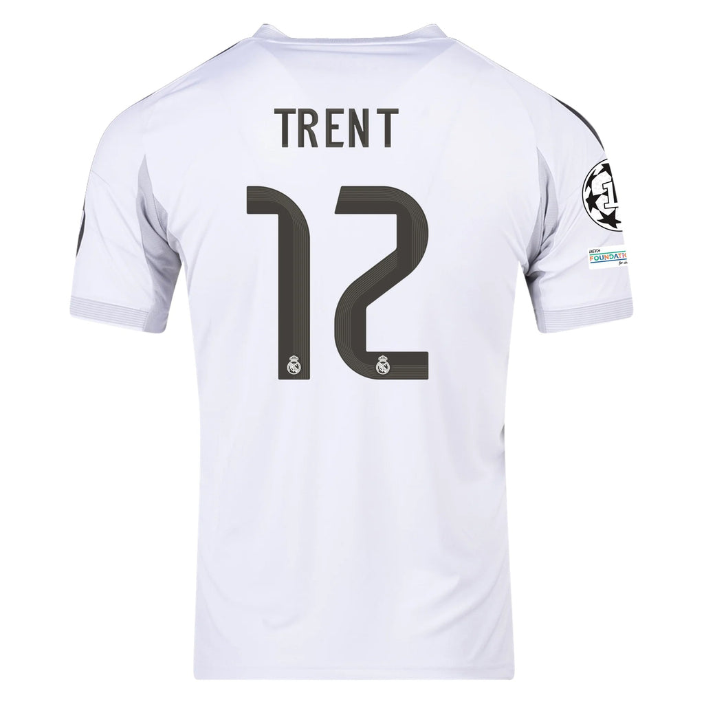 adidas Trent Alexander-Arnold Real Madrid 25/26 Home Jersey w/ Champions League Patches (White)