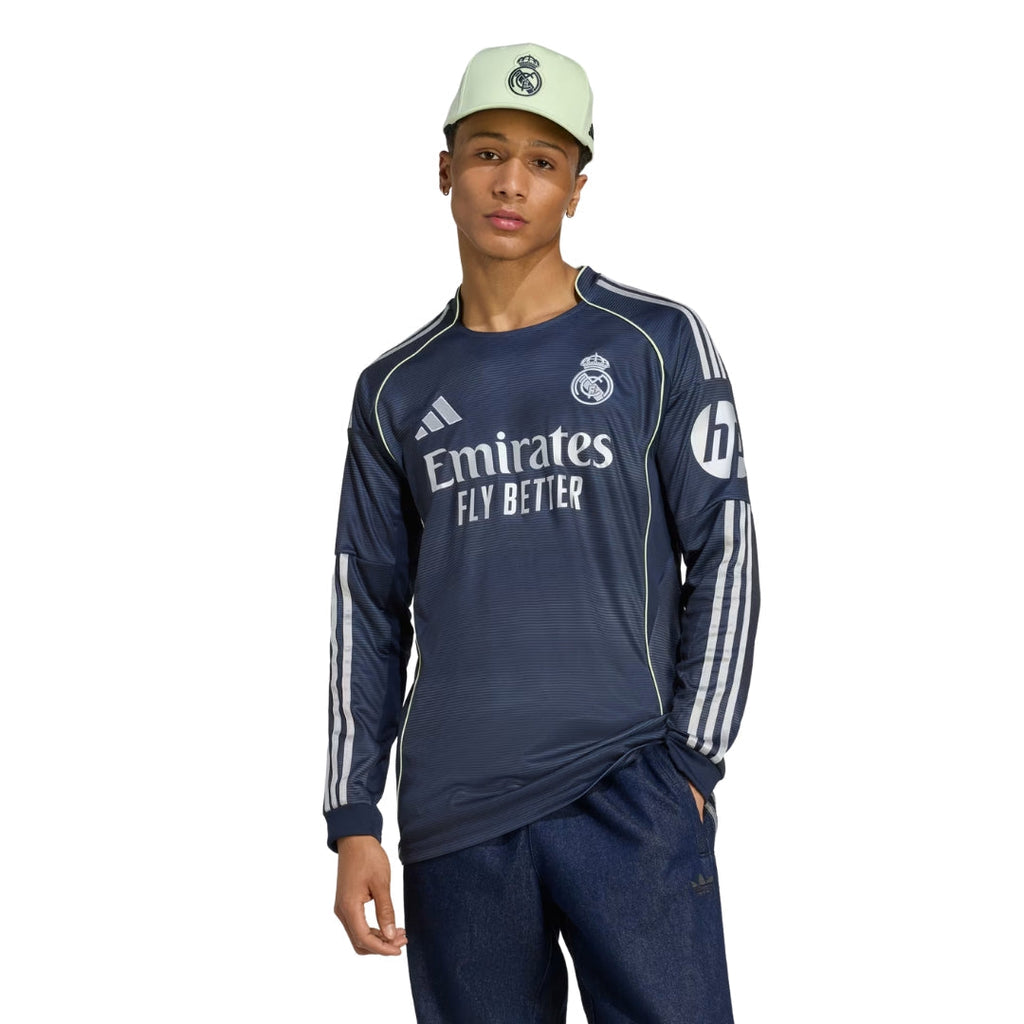 adidas Real Madrid Rudiger Long Sleeve Away Jersey w/ Champions League Patches 25/26 (Legend Ink)