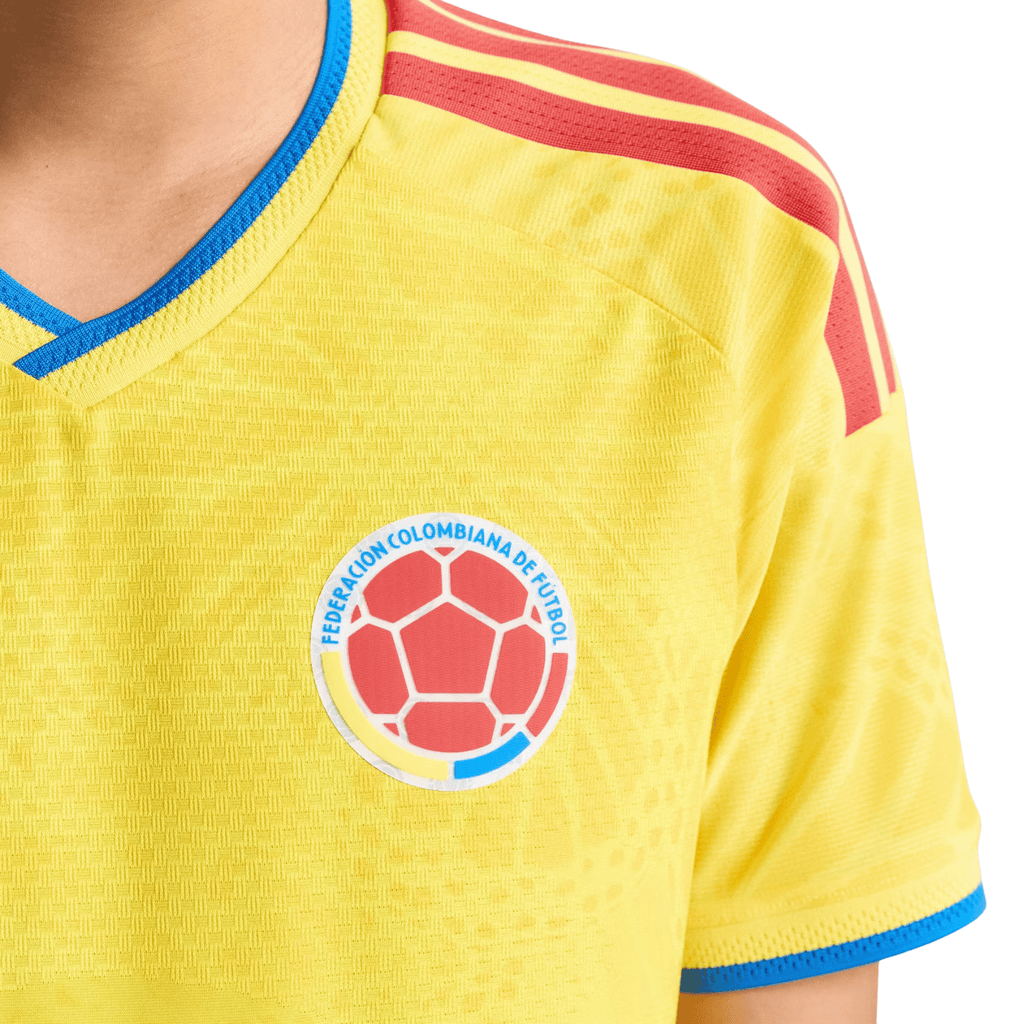 adidas Men's Machado Colombia 2026 Authentic Home Jersey (Impact Yellow)