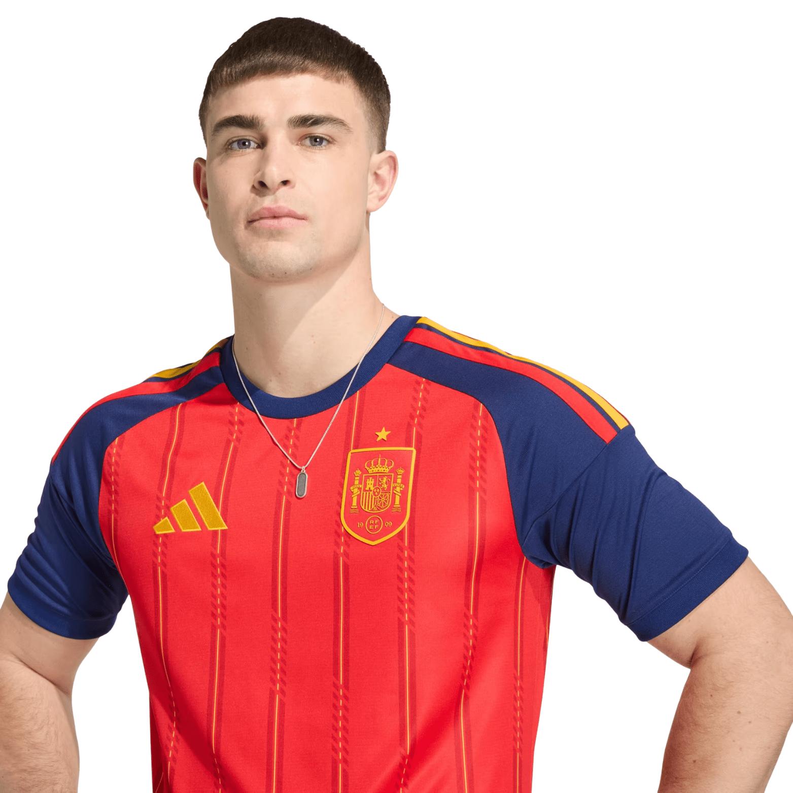 adidas Men's Cubarsi Spain World Cup Home Jersey 2026 (Vivid Red)