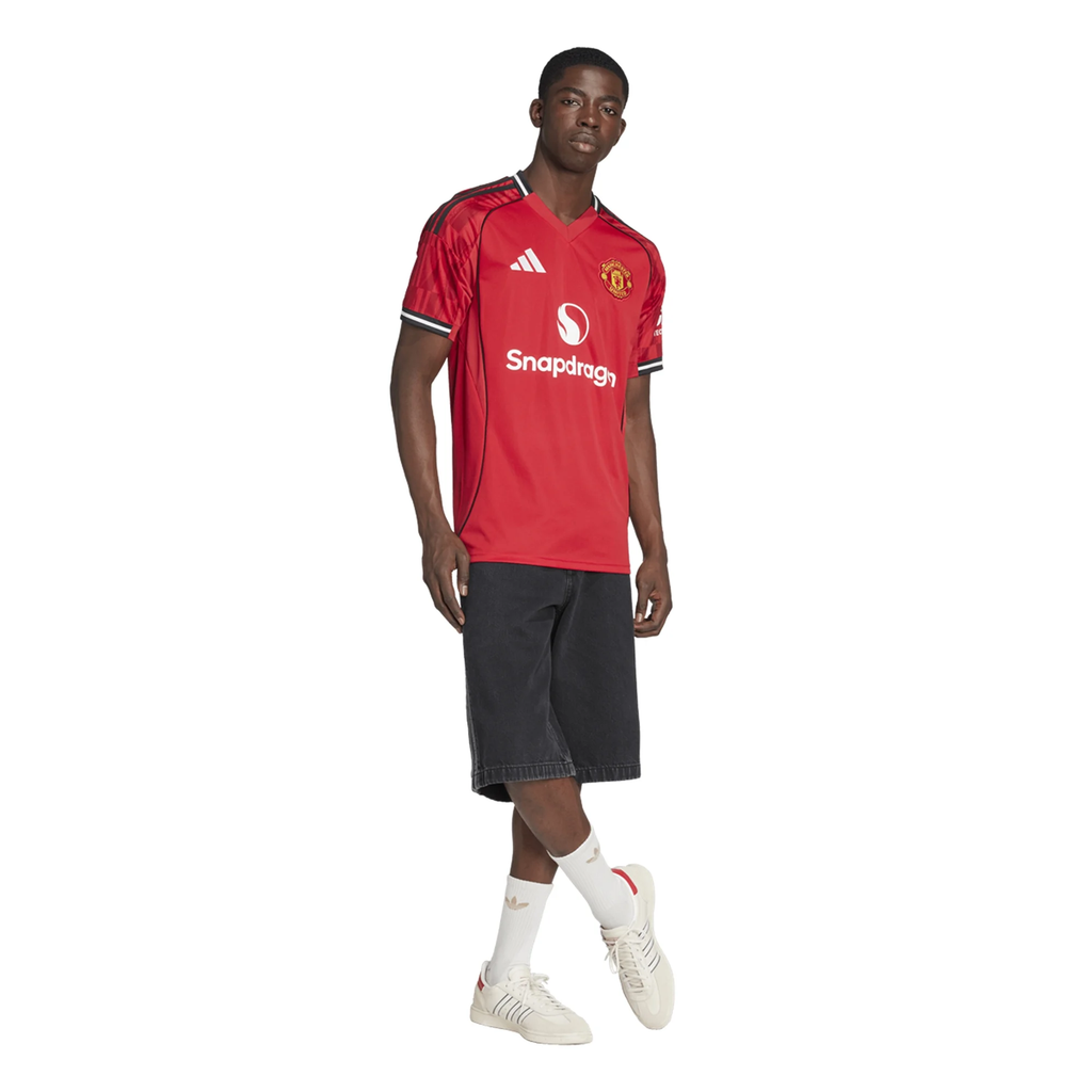 adidas Luke Shaw Men's Manchester United Home Jersey 25/26 w/ EPL + NRFR Patches (Red)