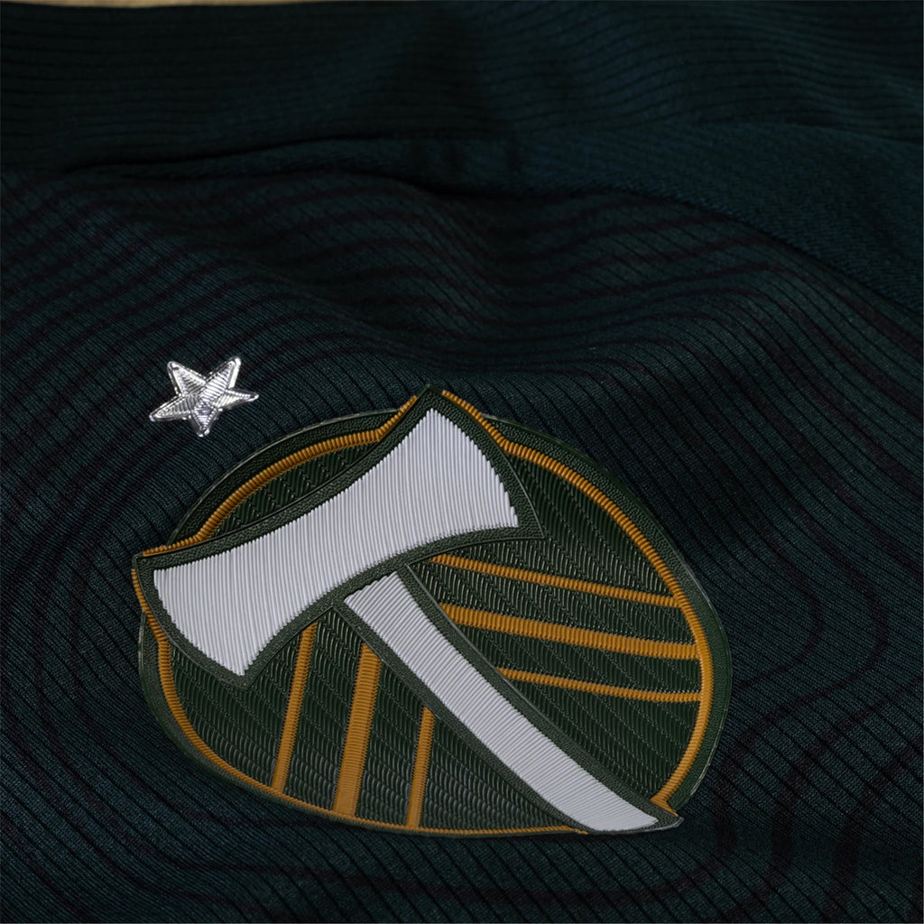 adidas Maxime Crepeau Portland Timbers Authentic Home Jersey w/ MLS & Apple Patch 25/26 (Green/Gold)