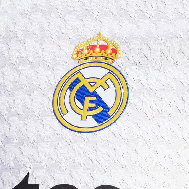 adidas Fran Garcia Real Madrid Authentic Home Jersey w/ La Liga Patches 24/25 (White/Black)