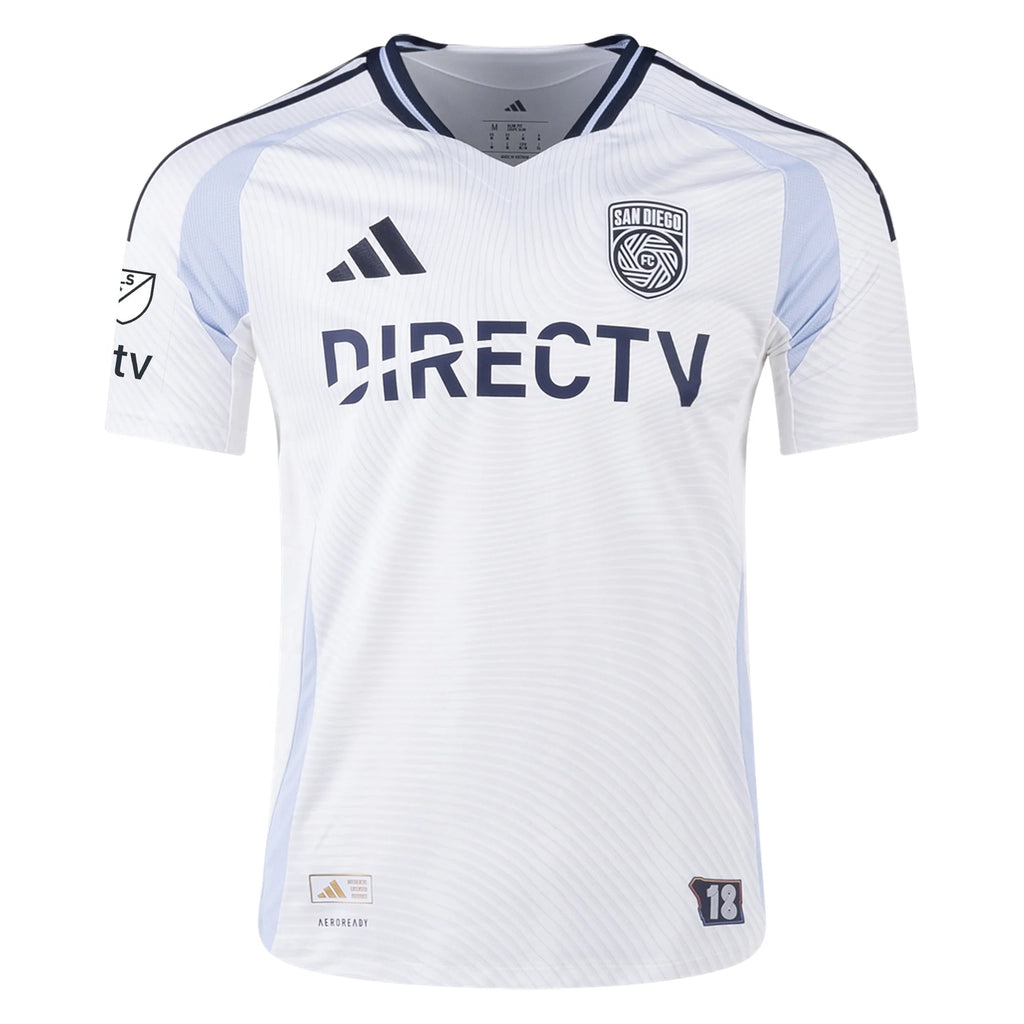 adidas San Diego FC Authentic Paddy McNair Away Jersey 25/26 w/ MLS & Apple Patch (White)