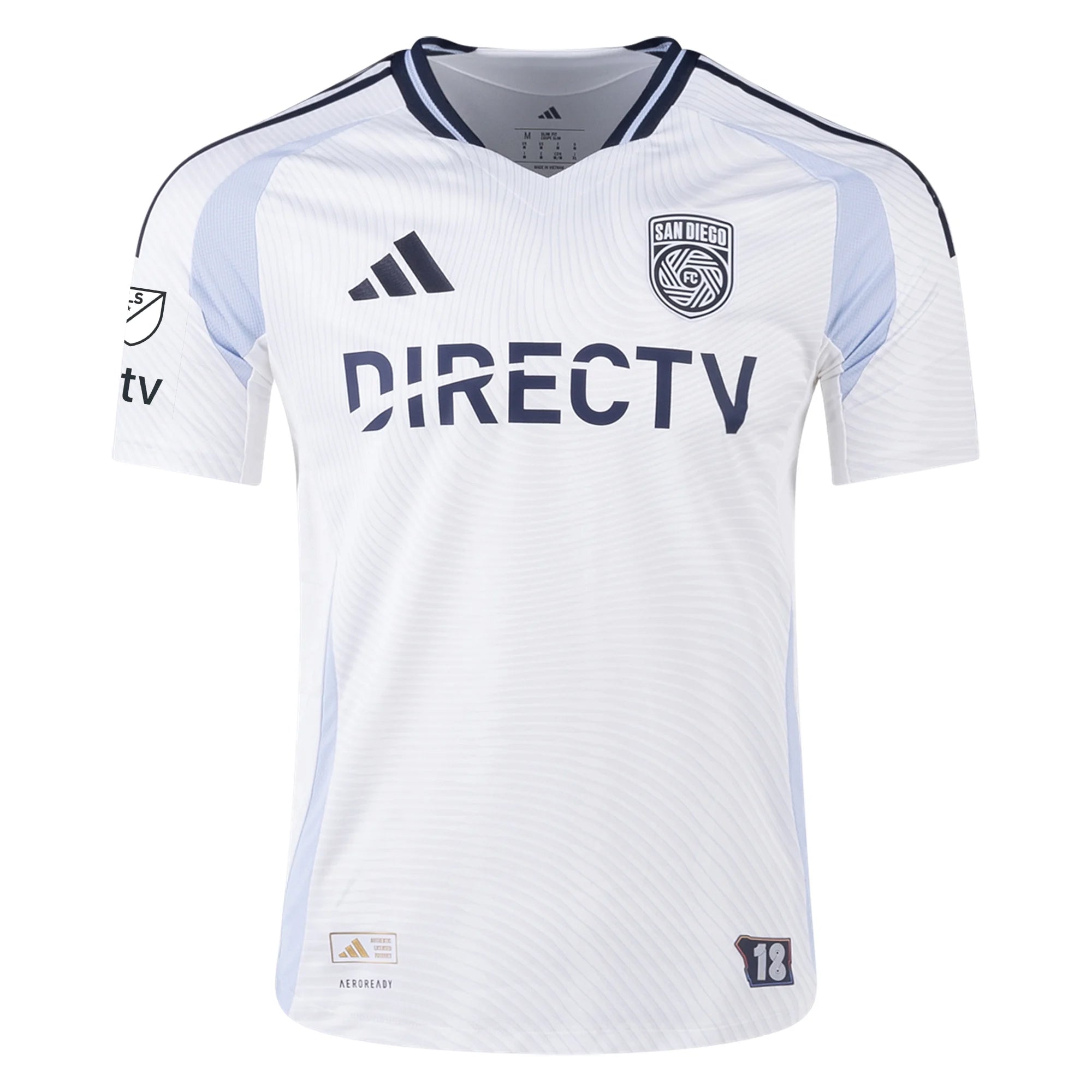 adidas San Diego FC Authentic Anders Dreyer Away Jersey 25/26 w/ MLS & Apple Patch (White)