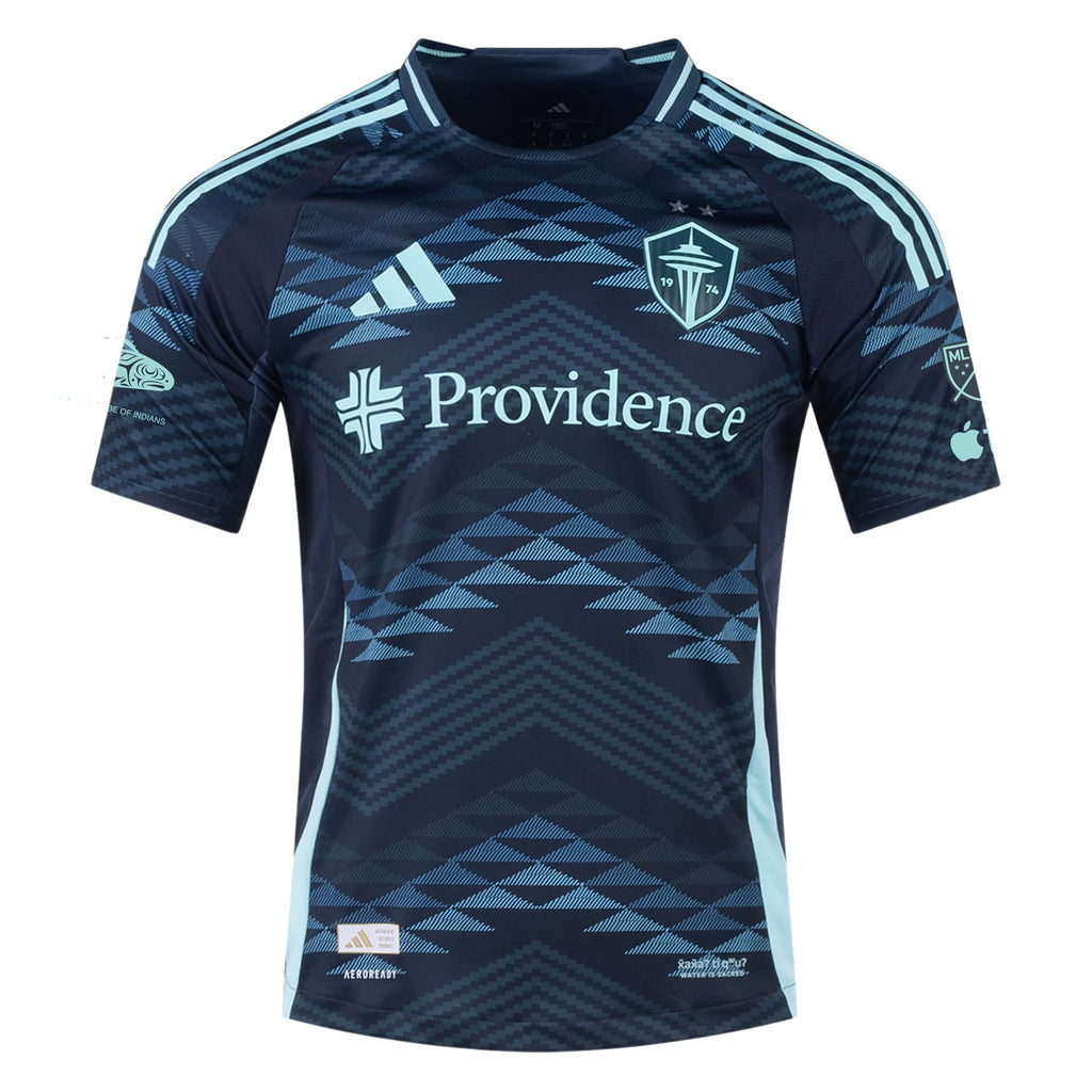 adidas K. Kossa-Rienzi Andrade Sounders Authentic Away Jersey 25/26 w/ MLS Patches & Sponsor (Aura Ink)