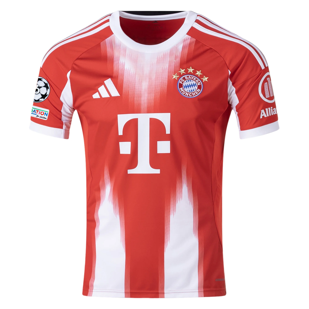 adidas Bayern Munich Olise Home Jersey w/ Champions League Patches 25/26 (Red)