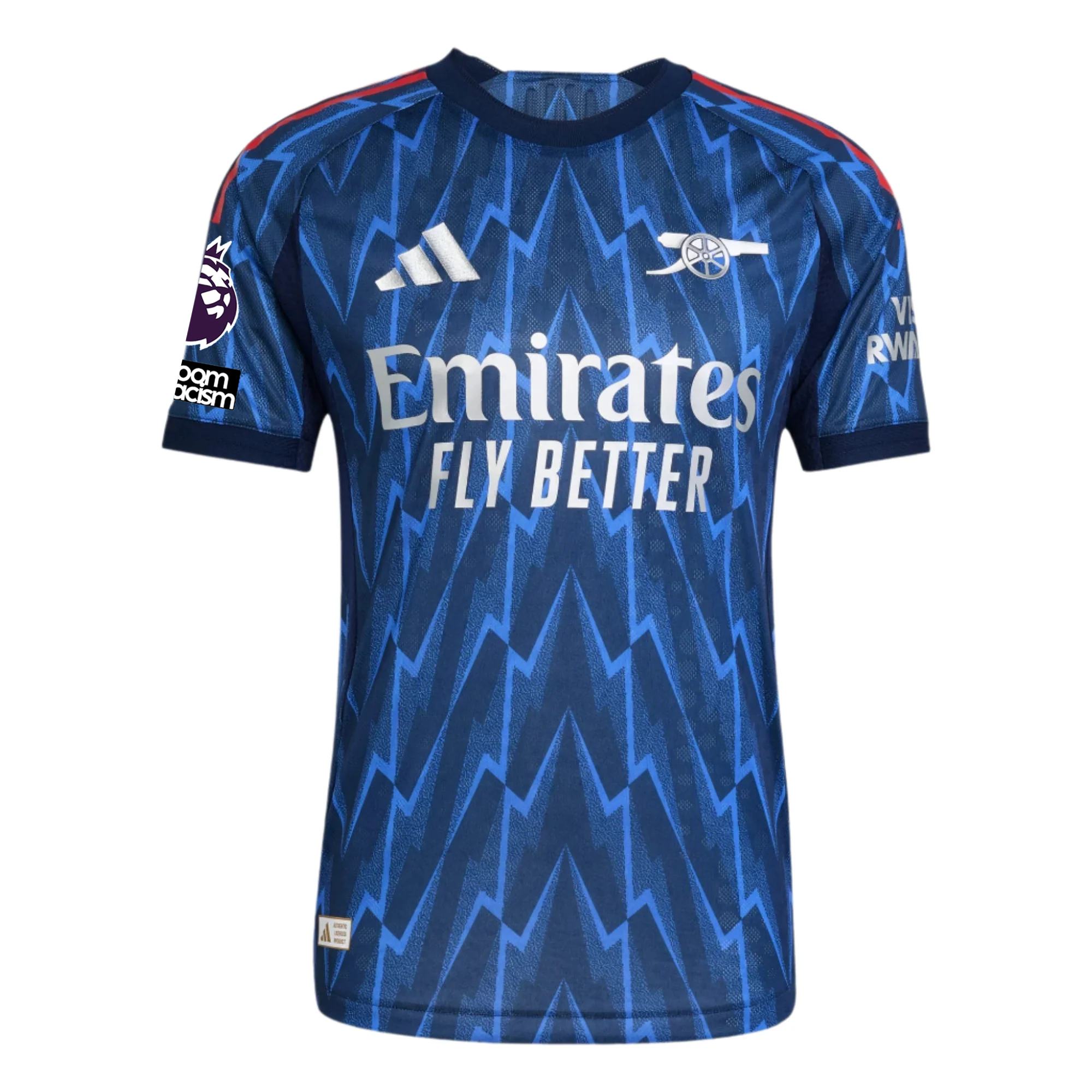 adidas Arsenal Authentic Eberechi Eze Away Jersey w/ EPL + No Room For Racism 25/26 (Indigo/Silver)