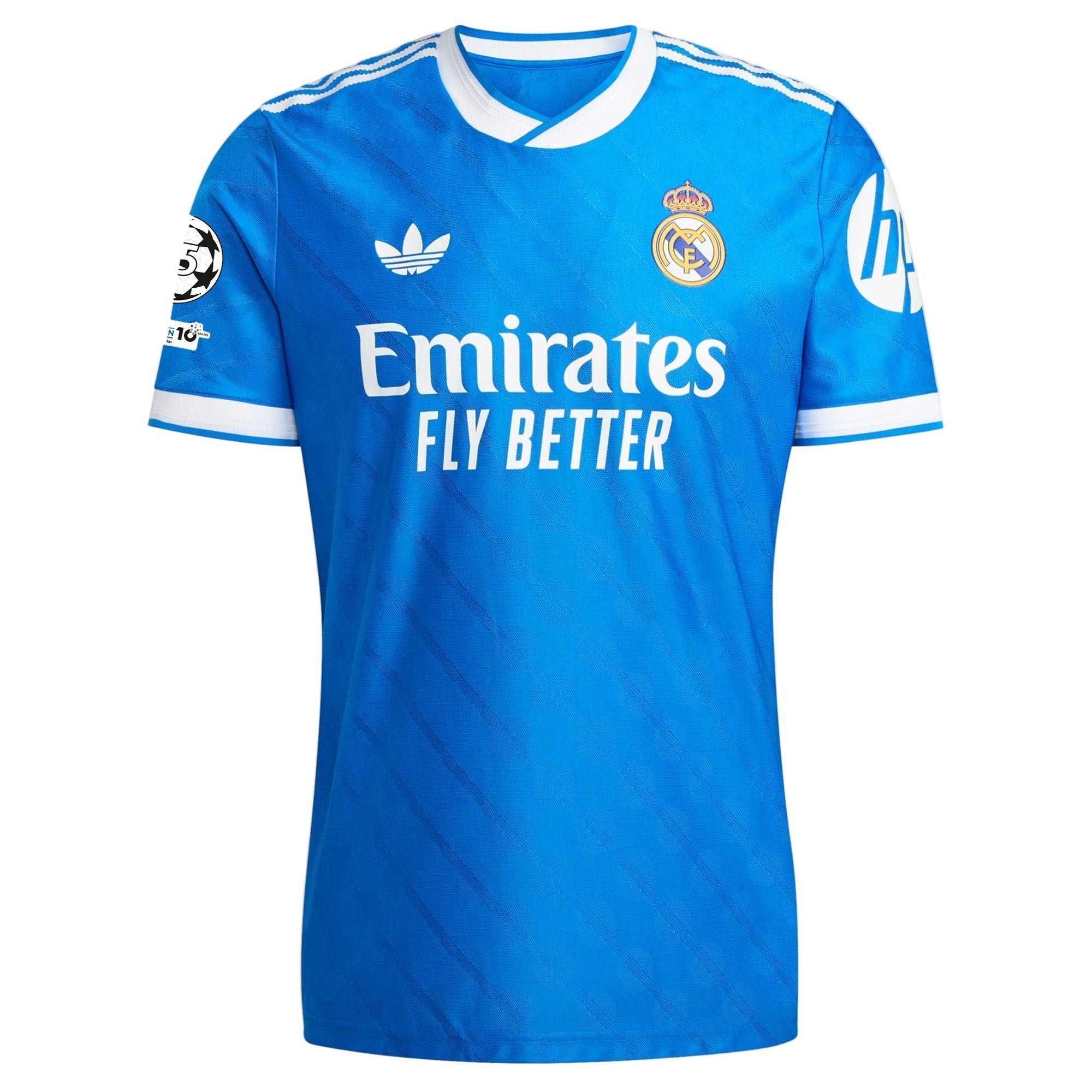adidas Men's A. Carreras Real Madrid 25/26 Authentic Third Jersey w/ Champions League Patches (Blue)