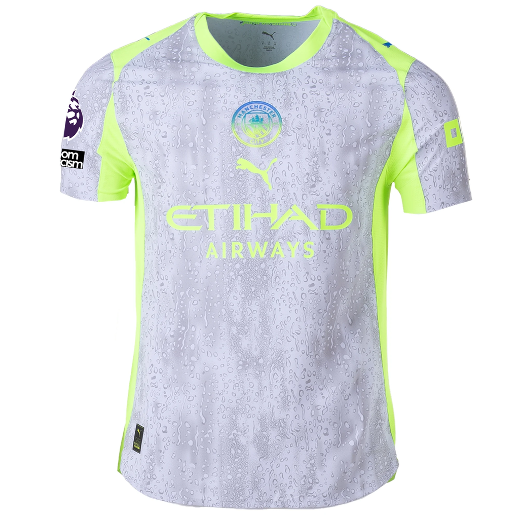 Puma Manchester City Authentic Rodrigo Third Jersey w/ EPL + No Room For Racism 25/26 (Cool Weather/Pro Green)