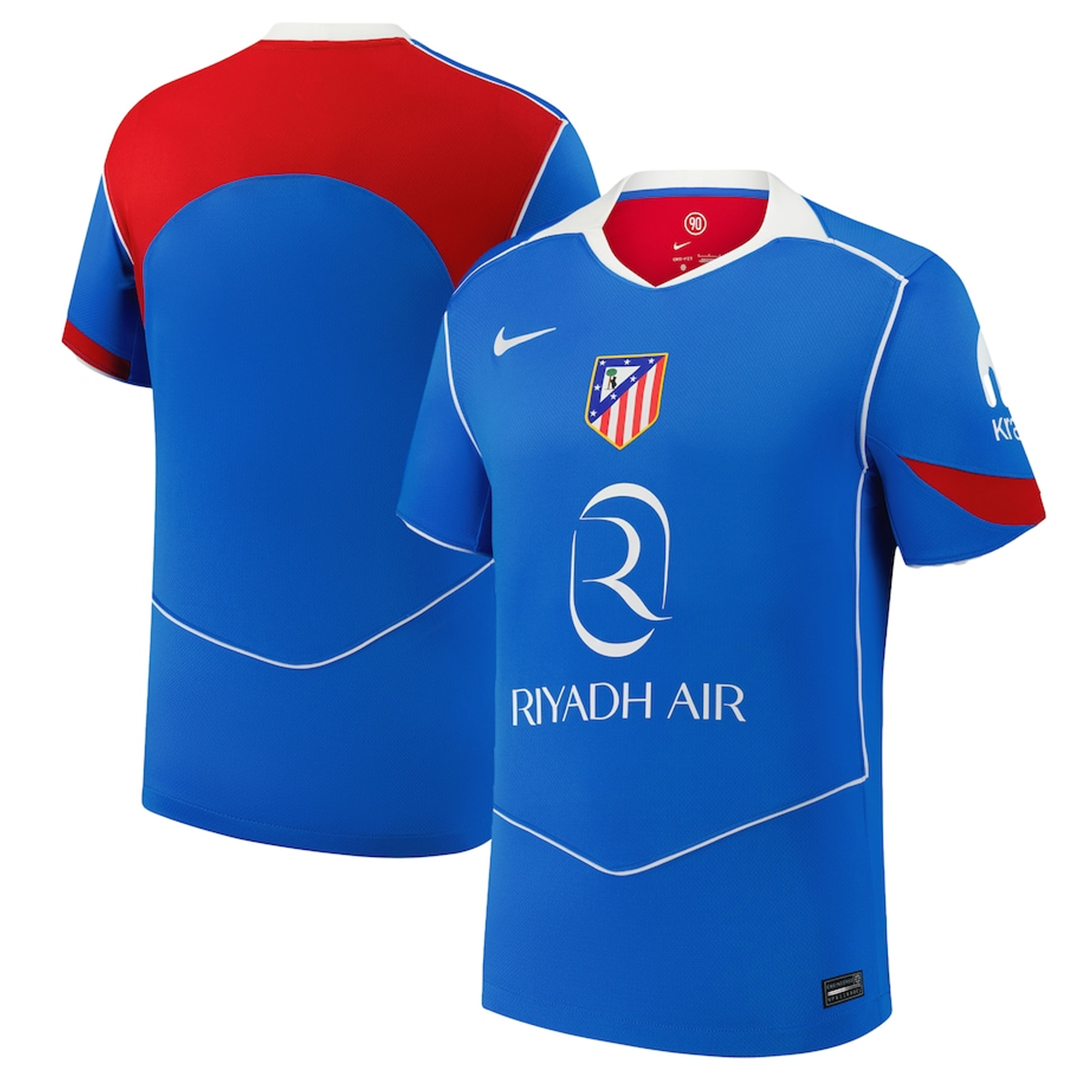 Nike Men's Atletico Madrid Clément Lenglet T90 Third Jersey La Liga Patch 25/26 (Photo Blue/Sport Red)