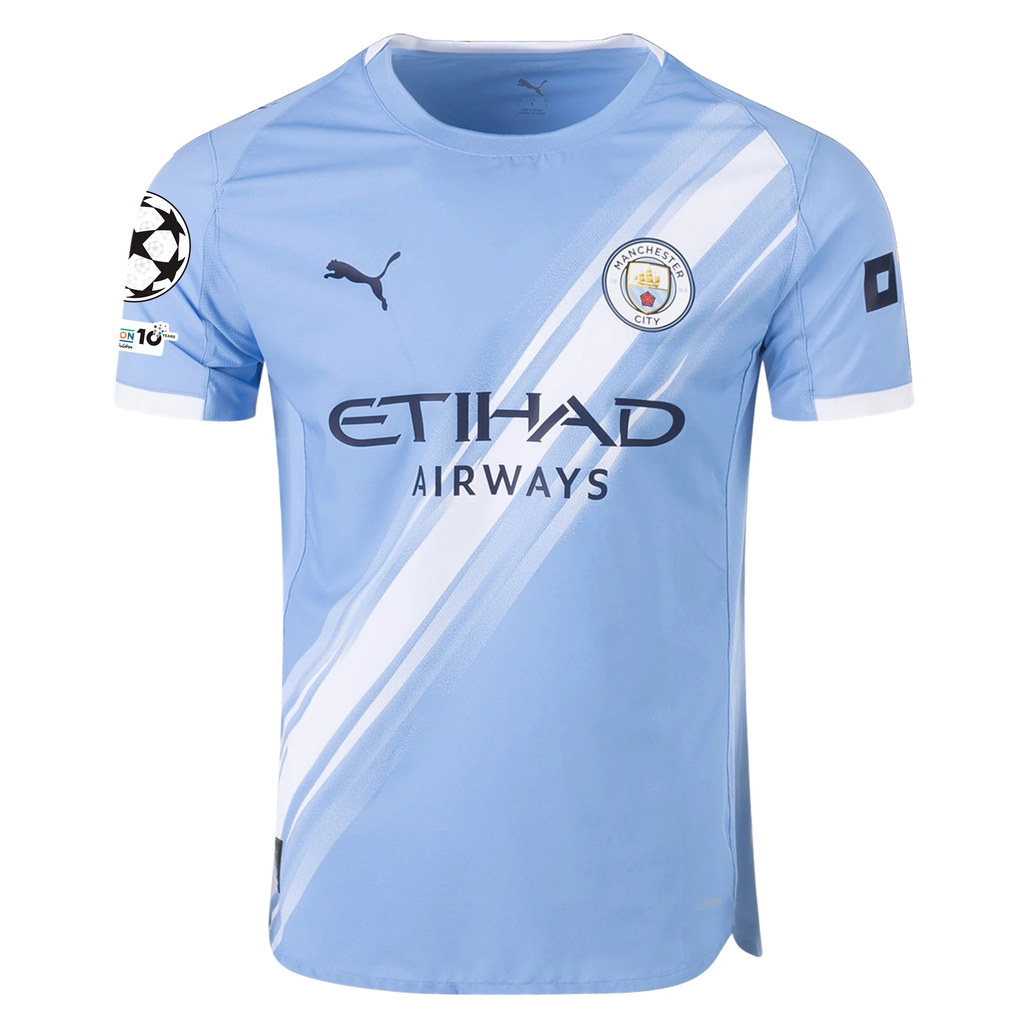 Puma Manchester City Authentic Kovacic Home Jersey w/ Champions League Patches 25/26 (Team Light Blue/White)