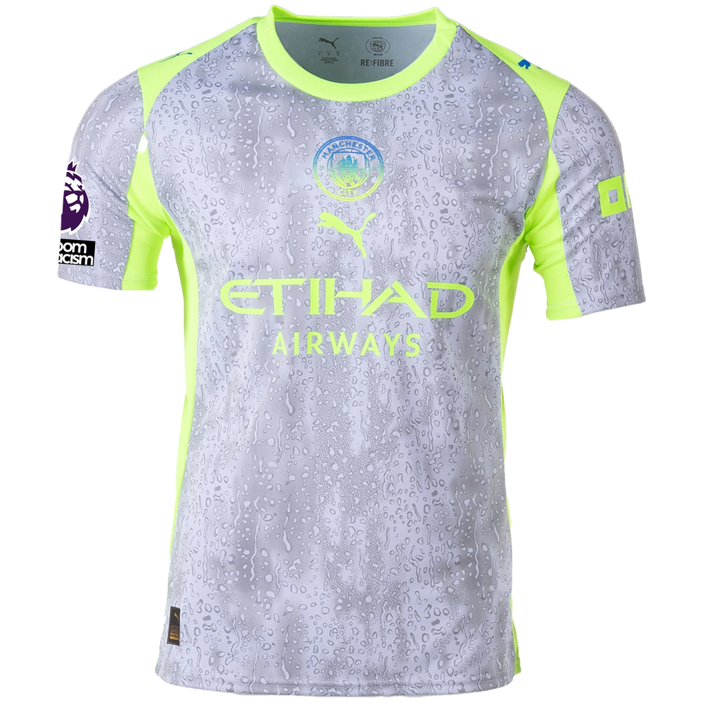 Puma Men's Manchester City Reijnders Third Jersey w/ EPL + No Room For Racism Patches 25/26 (Cool Weather/Pro Green)